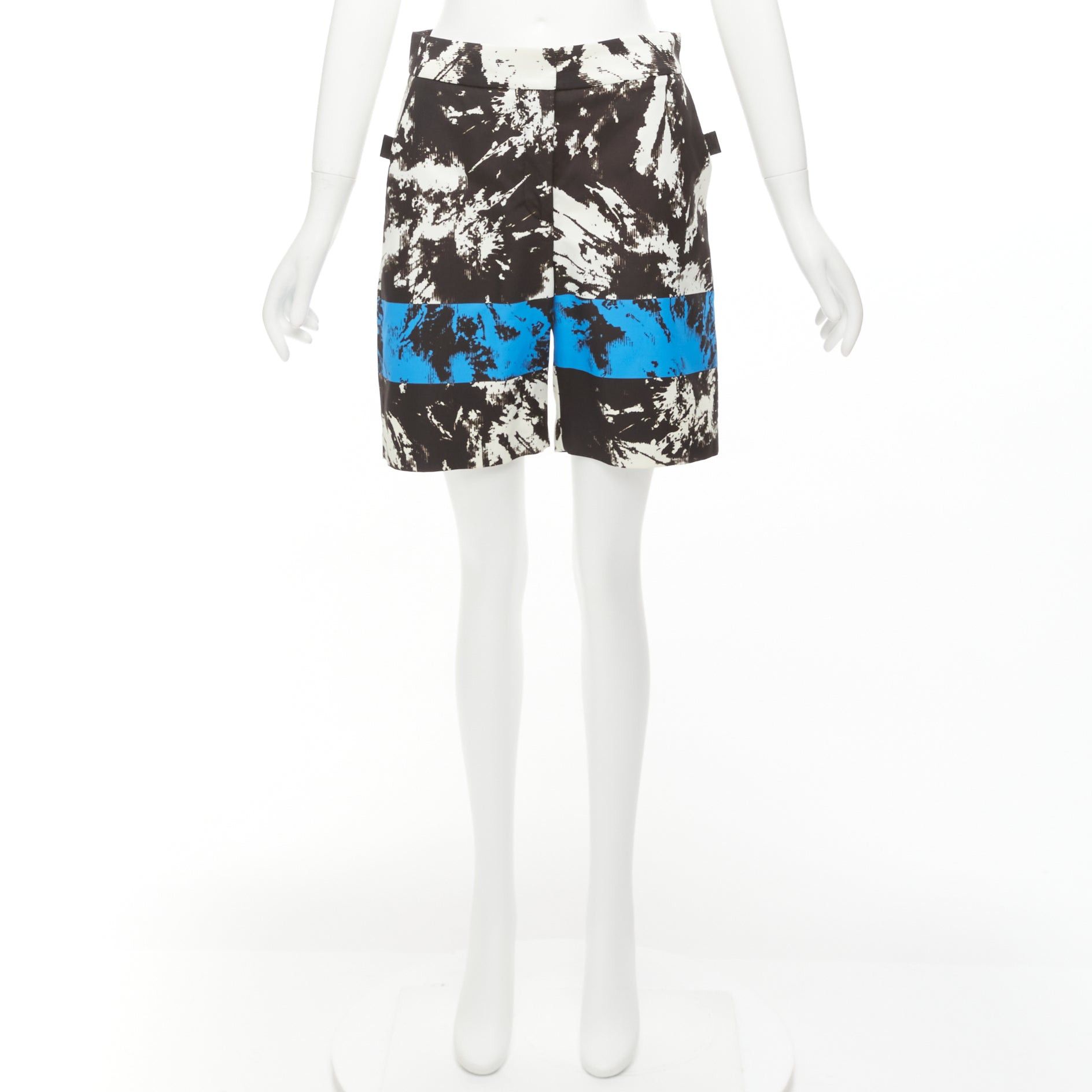 Alexander Wang ALEXANDER WANG Runway blue black white geometric Bermuda shorts US0 XS Size 26" / US 2 / IT 38 - 9 Thumbnail