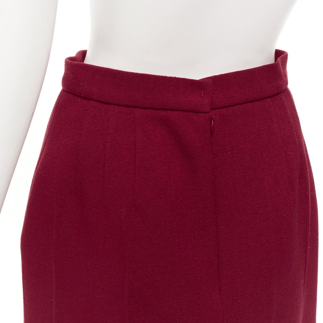 Prada PRADA 2009 crimson red virgin wool blend crinkle effect crepe mini skirt IT42 M Size 28" / US 6 / IT 42 - 7 Thumbnail
