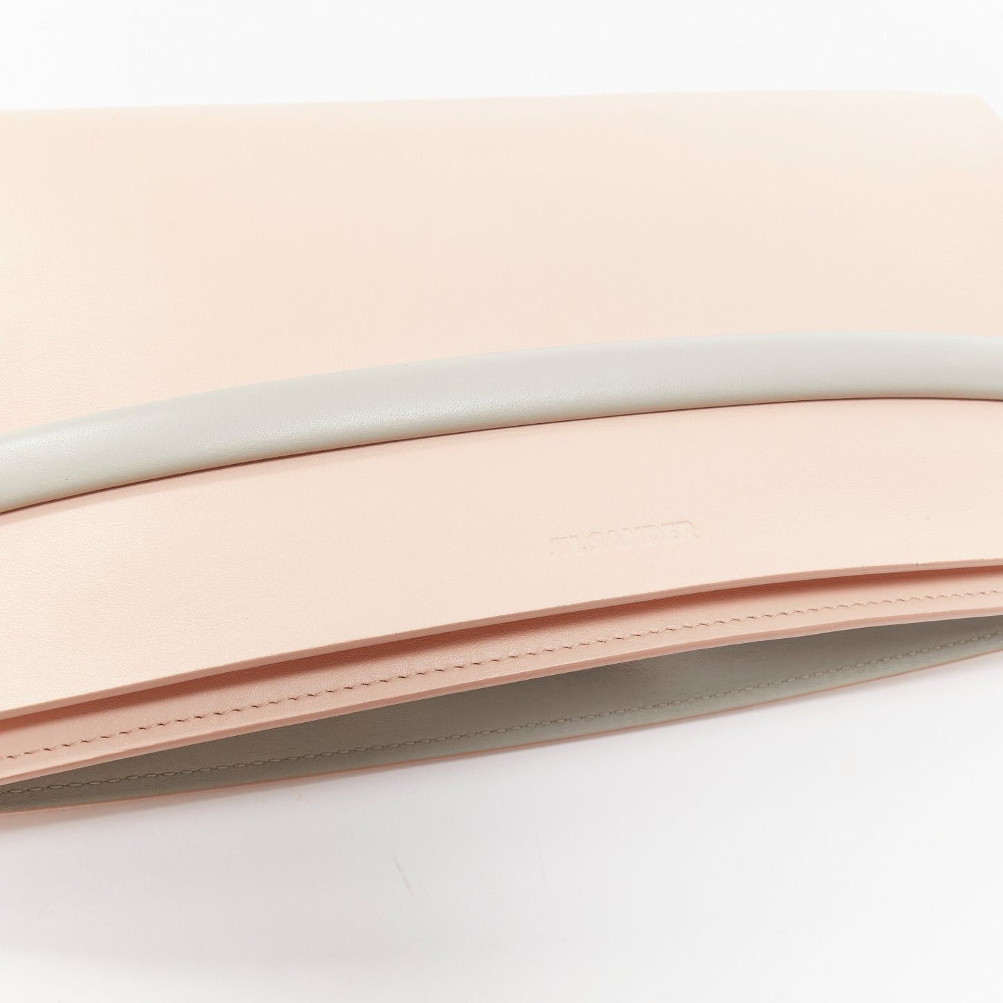 Jil Sander JIL SANDER pink grey smooth leather loop through envelope long clutch bag Size ONE SIZE - 7 Thumbnail