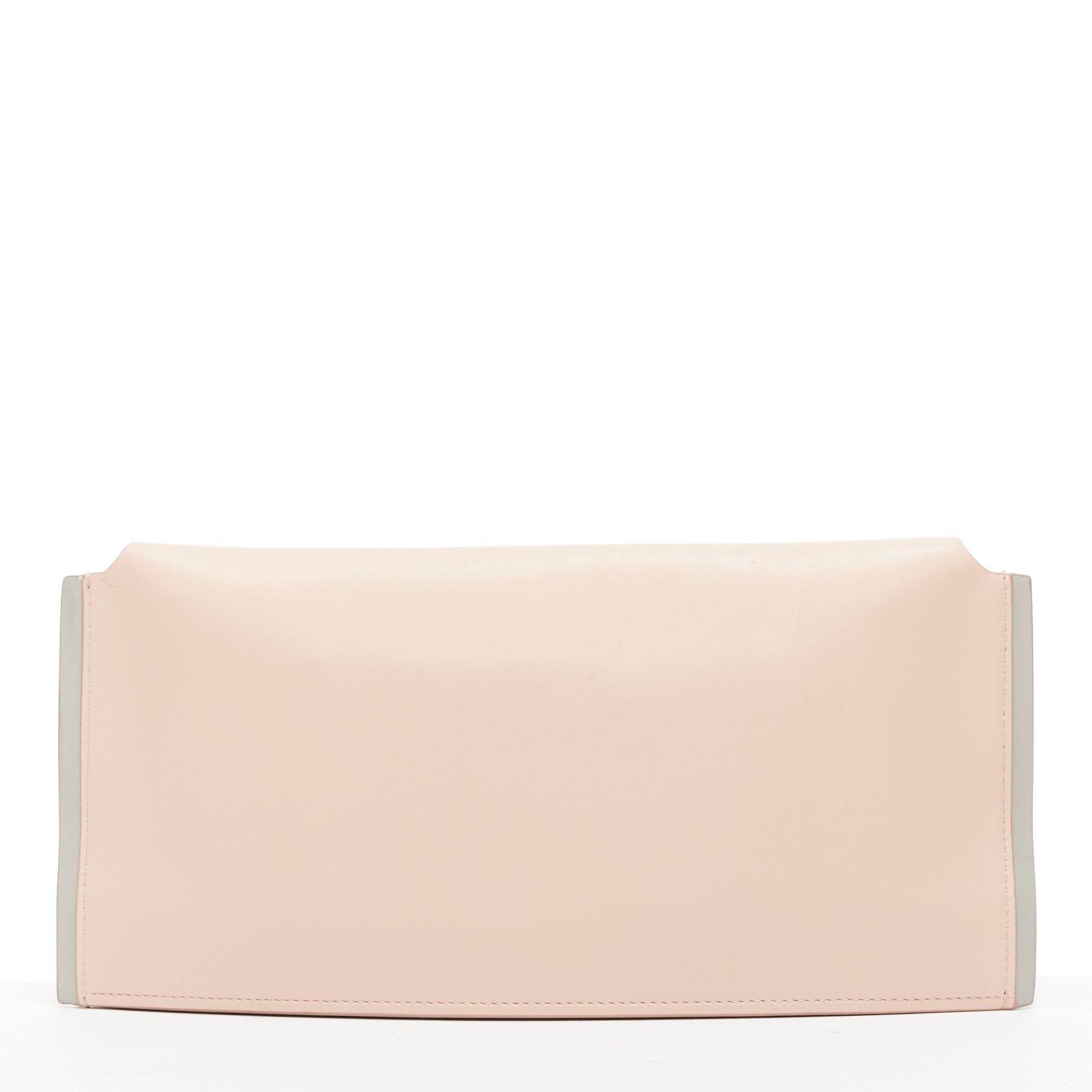 Jil Sander JIL SANDER pink grey smooth leather loop through envelope long clutch bag Size ONE SIZE - 5 Thumbnail