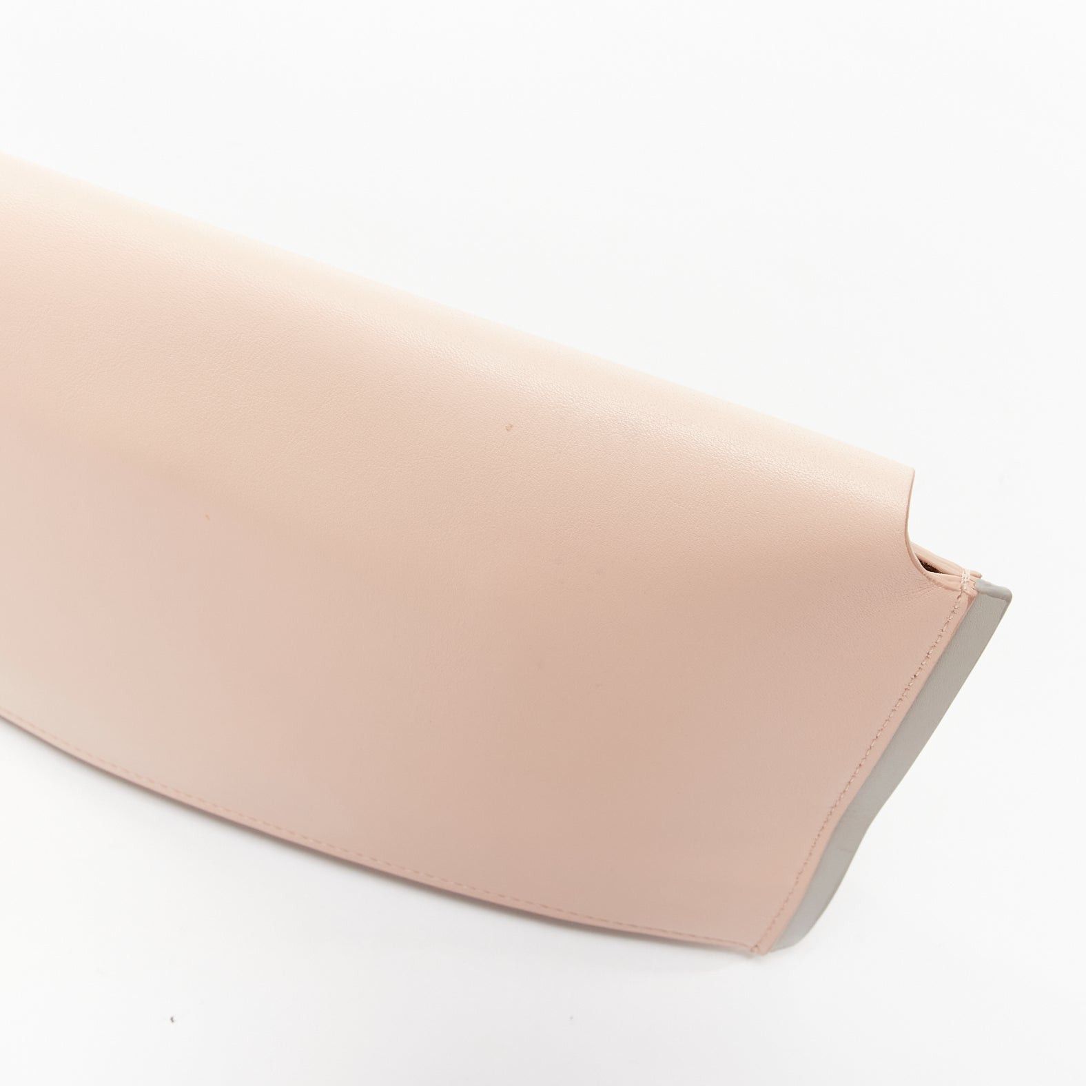 Jil Sander JIL SANDER pink grey smooth leather loop through envelope long clutch bag Size ONE SIZE - 8 Thumbnail