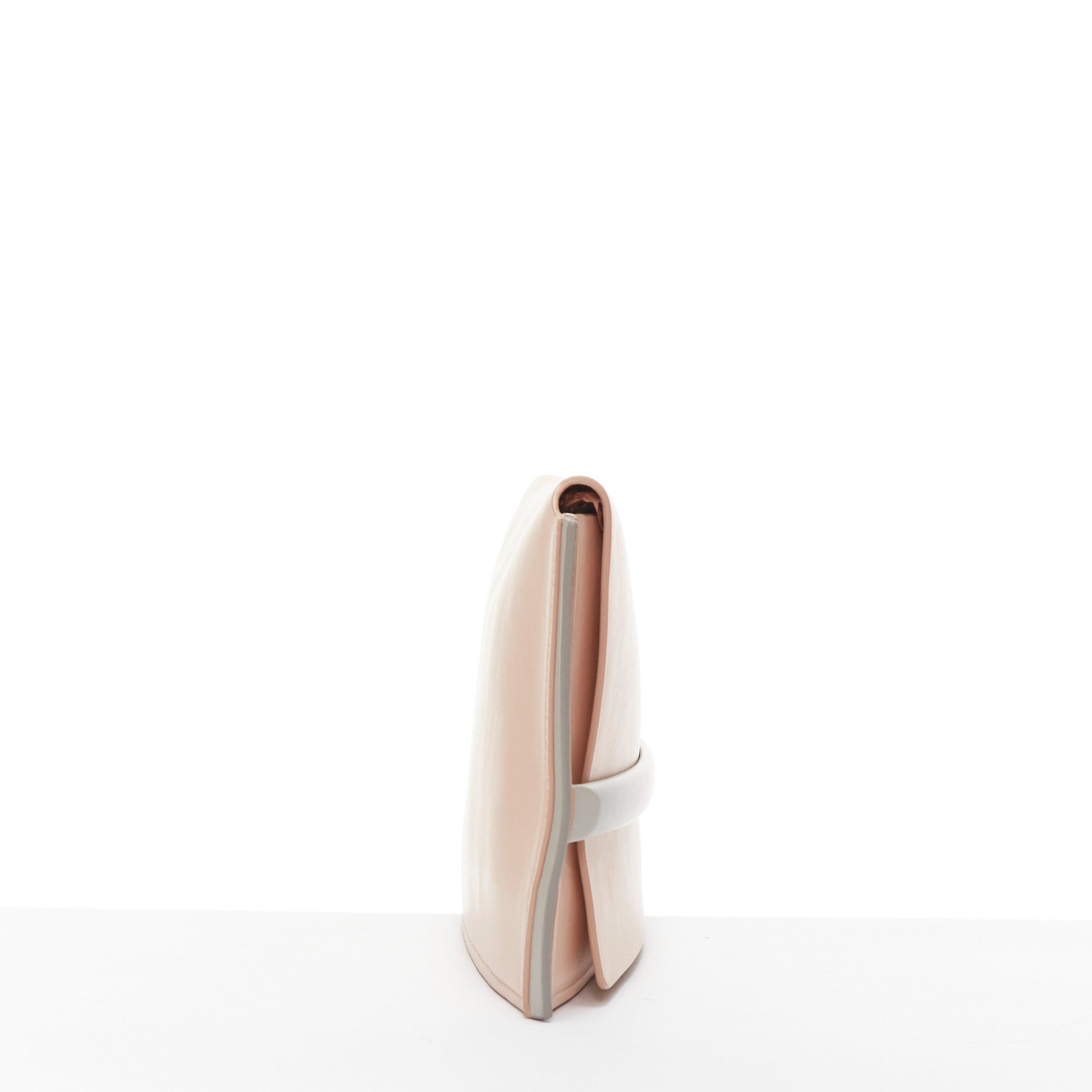 Jil Sander JIL SANDER pink grey smooth leather loop through envelope long clutch bag Size ONE SIZE - 4 Thumbnail