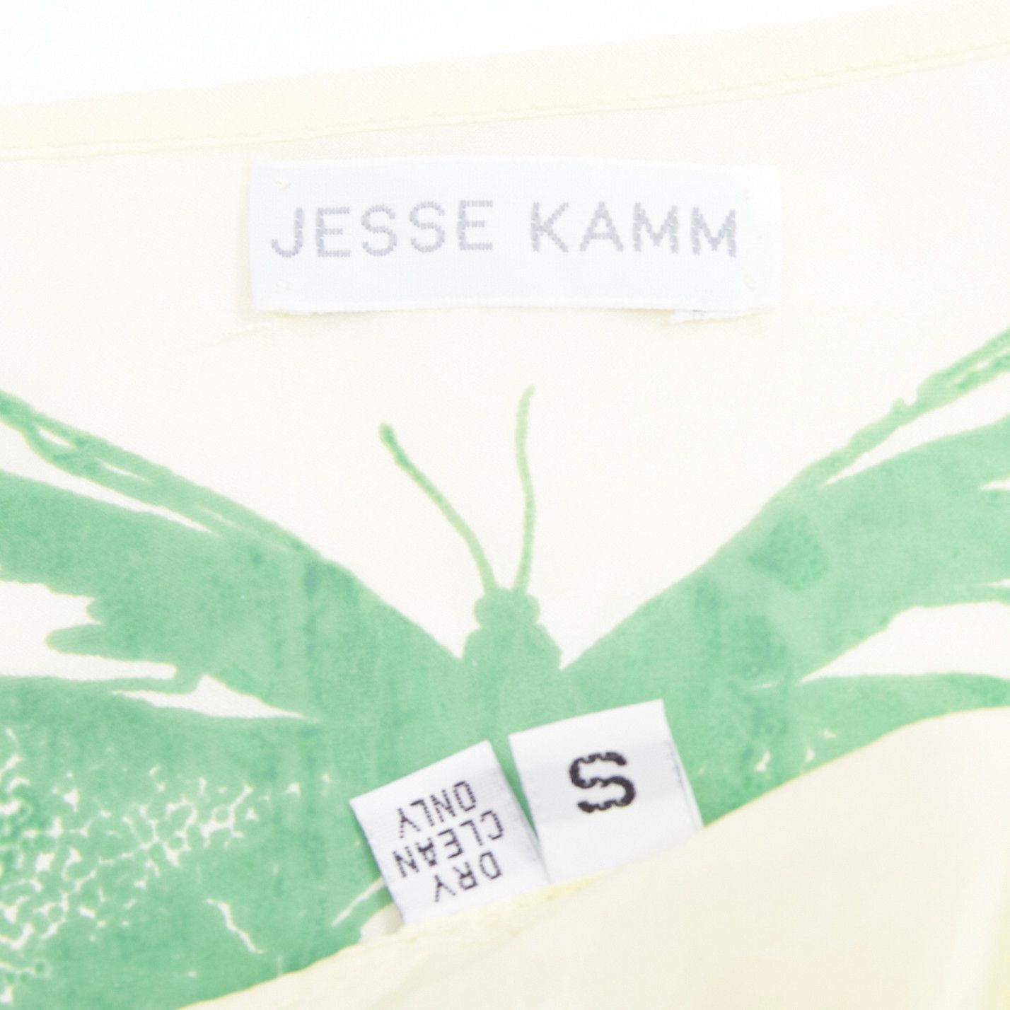 Jesse Kamm JESSE KAMM cream silk pink brown butterfly print flare wrap dress S Size S / US 4 / IT 40 - 8 Thumbnail