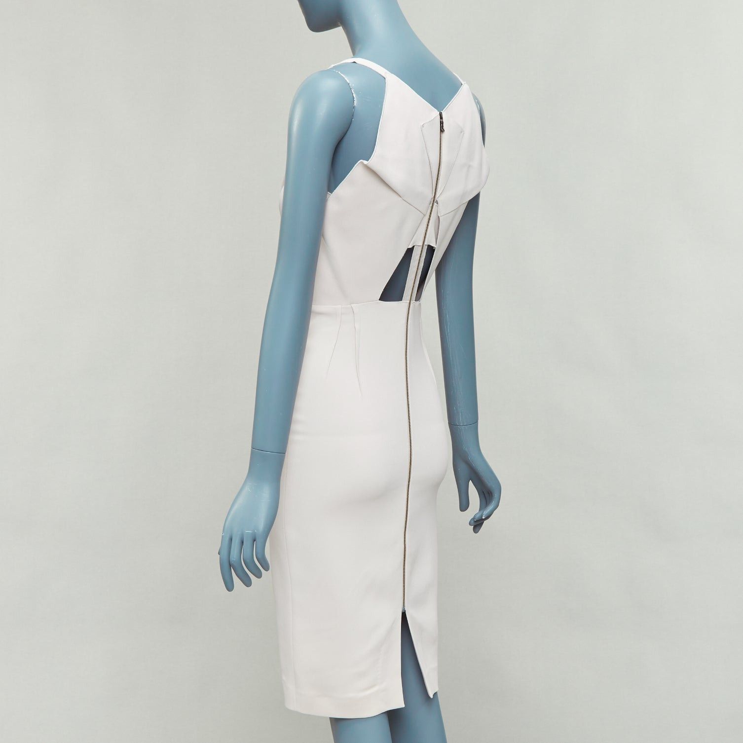 Roland Mouret ROLAND MOURET beige origami pleat back zip shift dress UK8 S Size S / US 4 / IT 40 - 5 Thumbnail