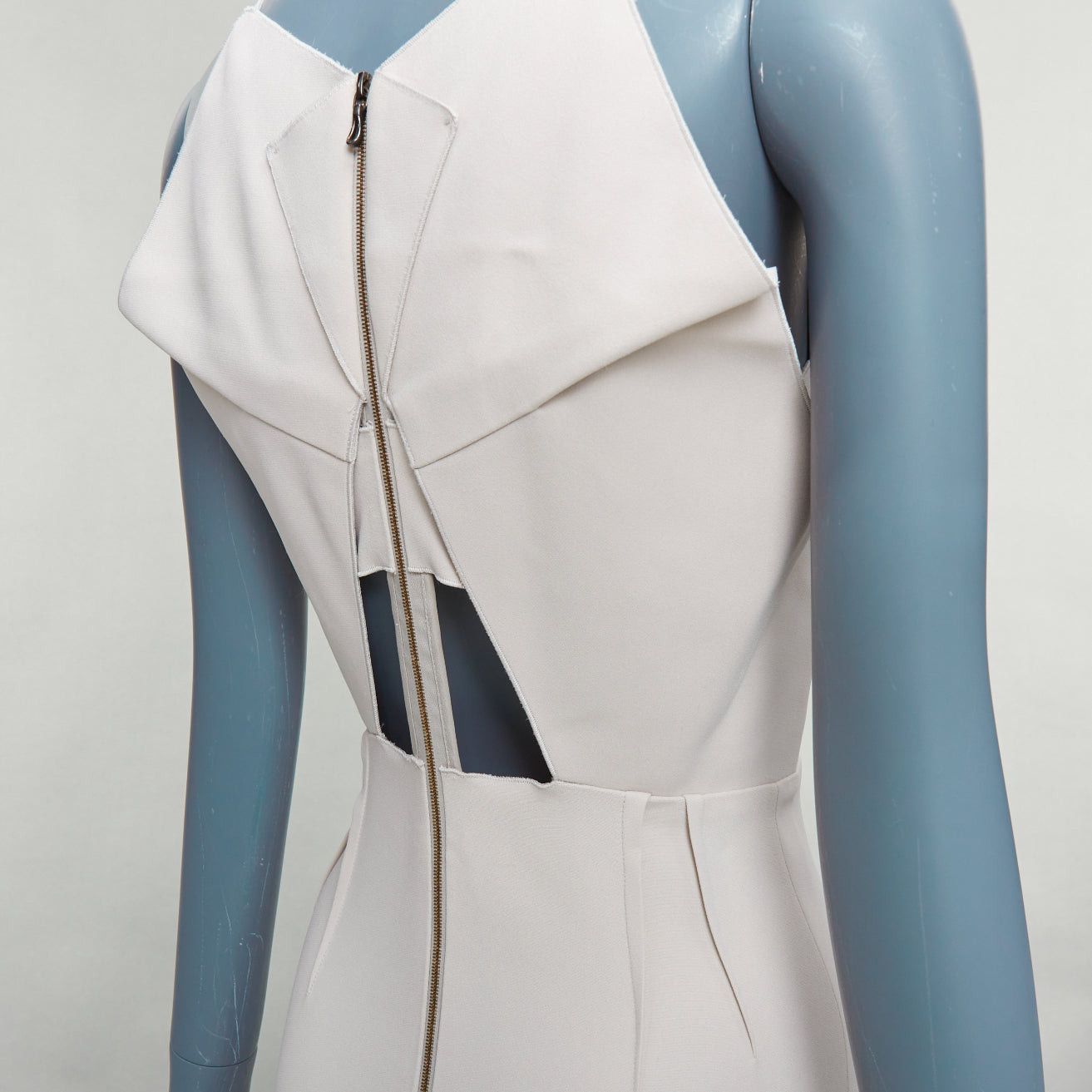 Roland Mouret ROLAND MOURET beige origami pleat back zip shift dress UK8 S Size S / US 4 / IT 40 - 7 Thumbnail