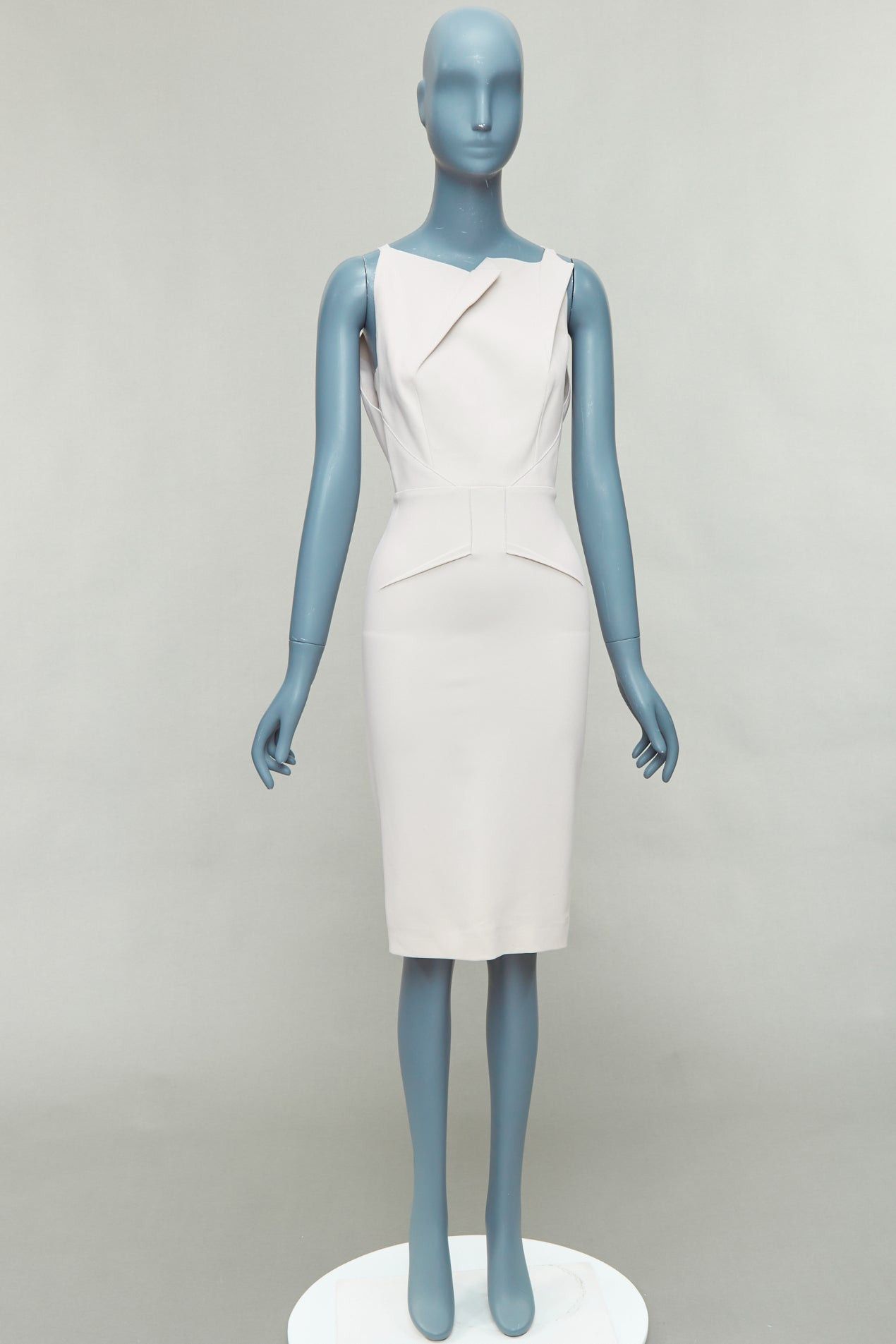 Roland Mouret ROLAND MOURET beige origami pleat back zip shift dress UK8 S Size S / US 4 / IT 40 - 9 Thumbnail