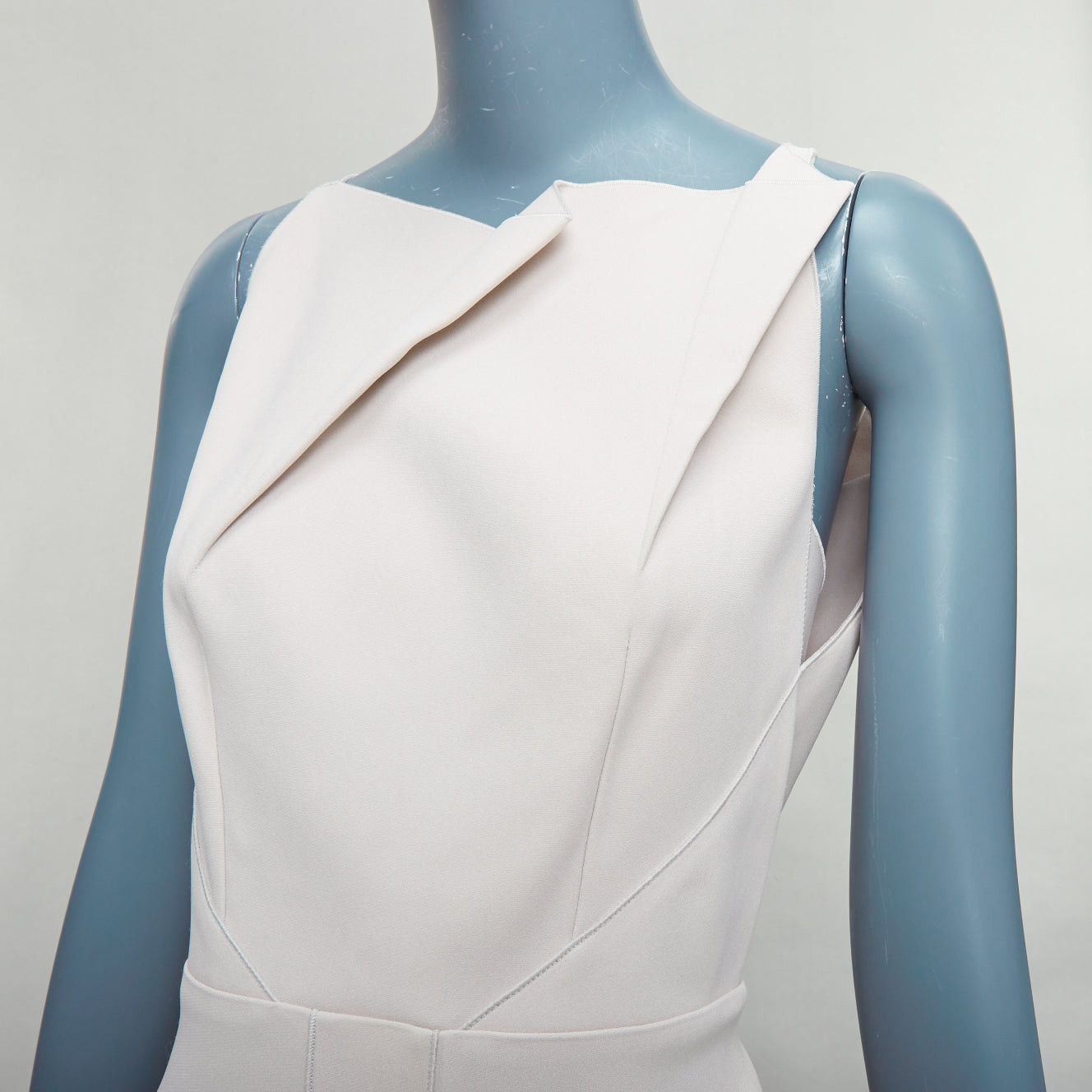 Roland Mouret ROLAND MOURET beige origami pleat back zip shift dress UK8 S Size S / US 4 / IT 40 - 6 Thumbnail