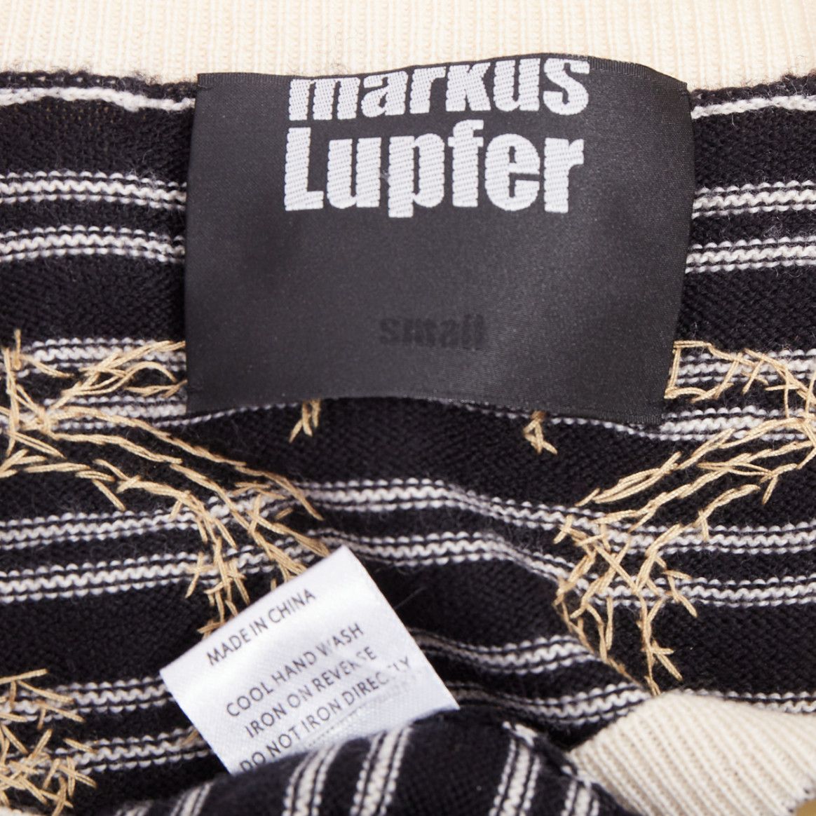 Markus Lupfer MARKUS LUPFER gold sequins black 100% merino wool striped sweater dress S Size S / US 4 / IT 40 - 8 Thumbnail