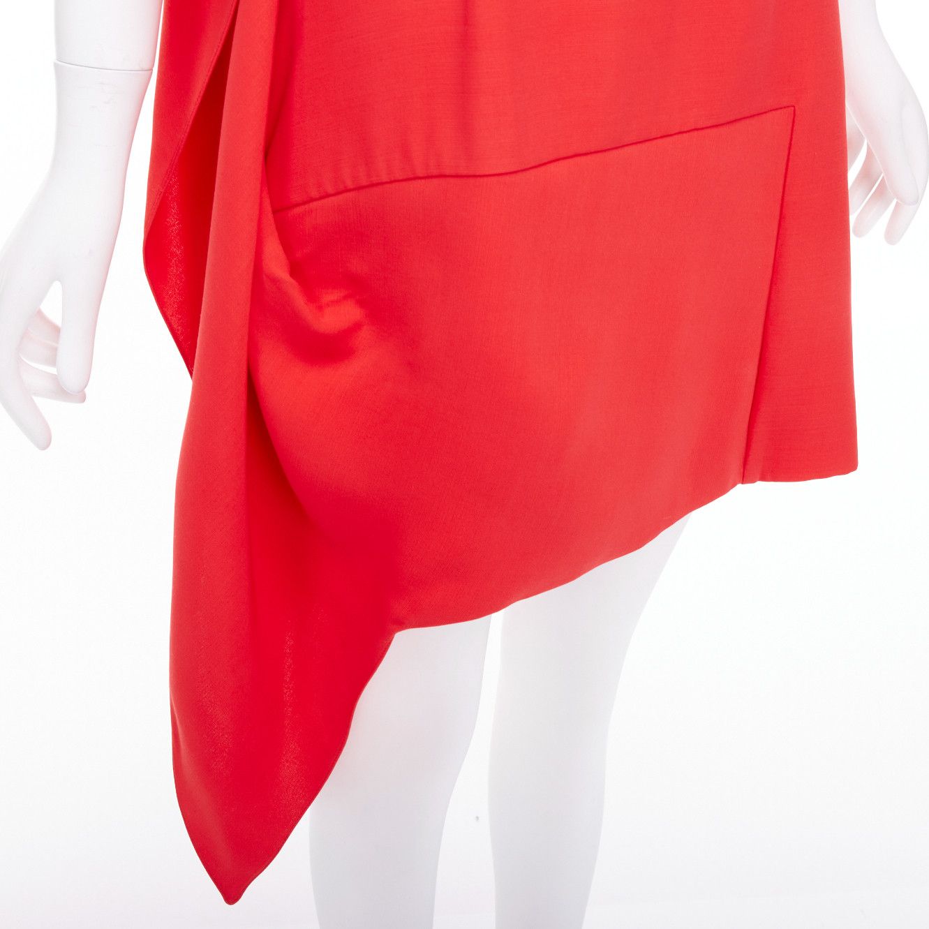 Dior DIOR Raf Simons red silk wool drape side crew neck mini shift dress FR38 M Size M / US 6-8 / IT 42-44 - 6 Thumbnail