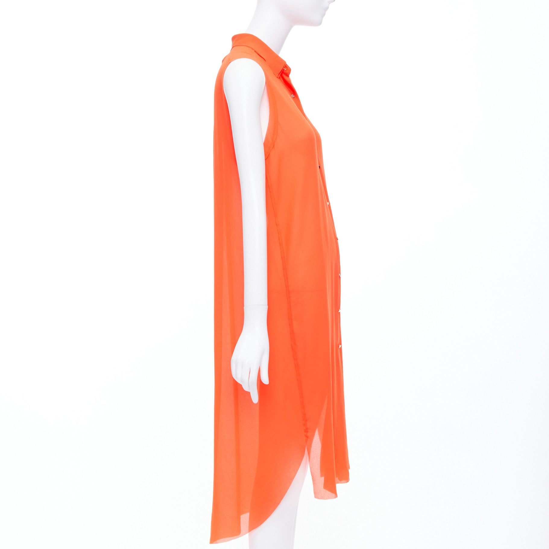 Other MO & CO orange tiered collar gold button down midi dress M Size M / US 6-8 / IT 42-44 - 4 Thumbnail