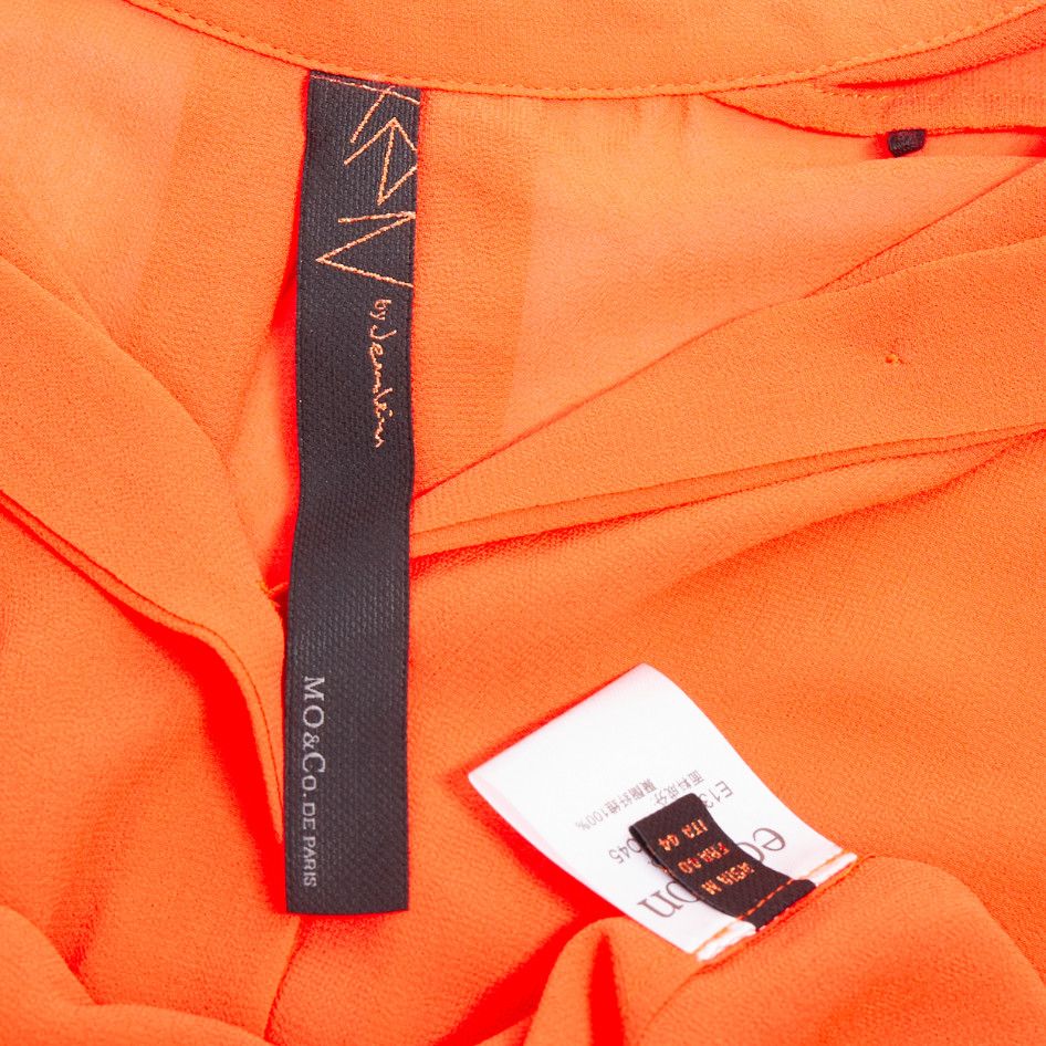 Other MO & CO orange tiered collar gold button down midi dress M Size M / US 6-8 / IT 42-44 - 8 Thumbnail