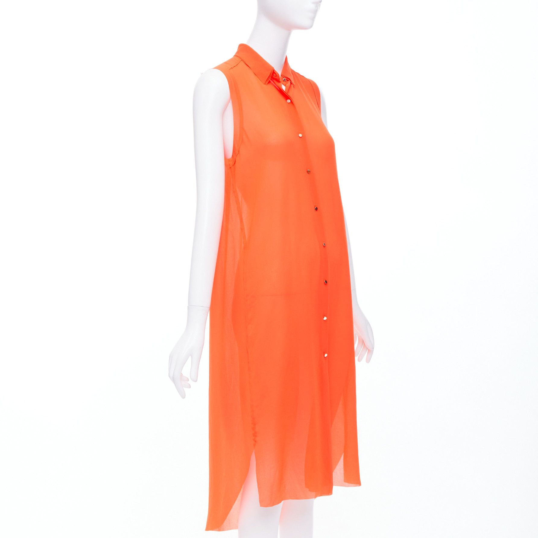 Other MO & CO orange tiered collar gold button down midi dress M Size M / US 6-8 / IT 42-44 - 3 Thumbnail