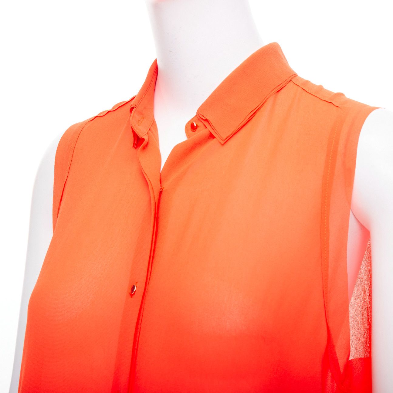 Other MO & CO orange tiered collar gold button down midi dress M Size M / US 6-8 / IT 42-44 - 2 Thumbnail