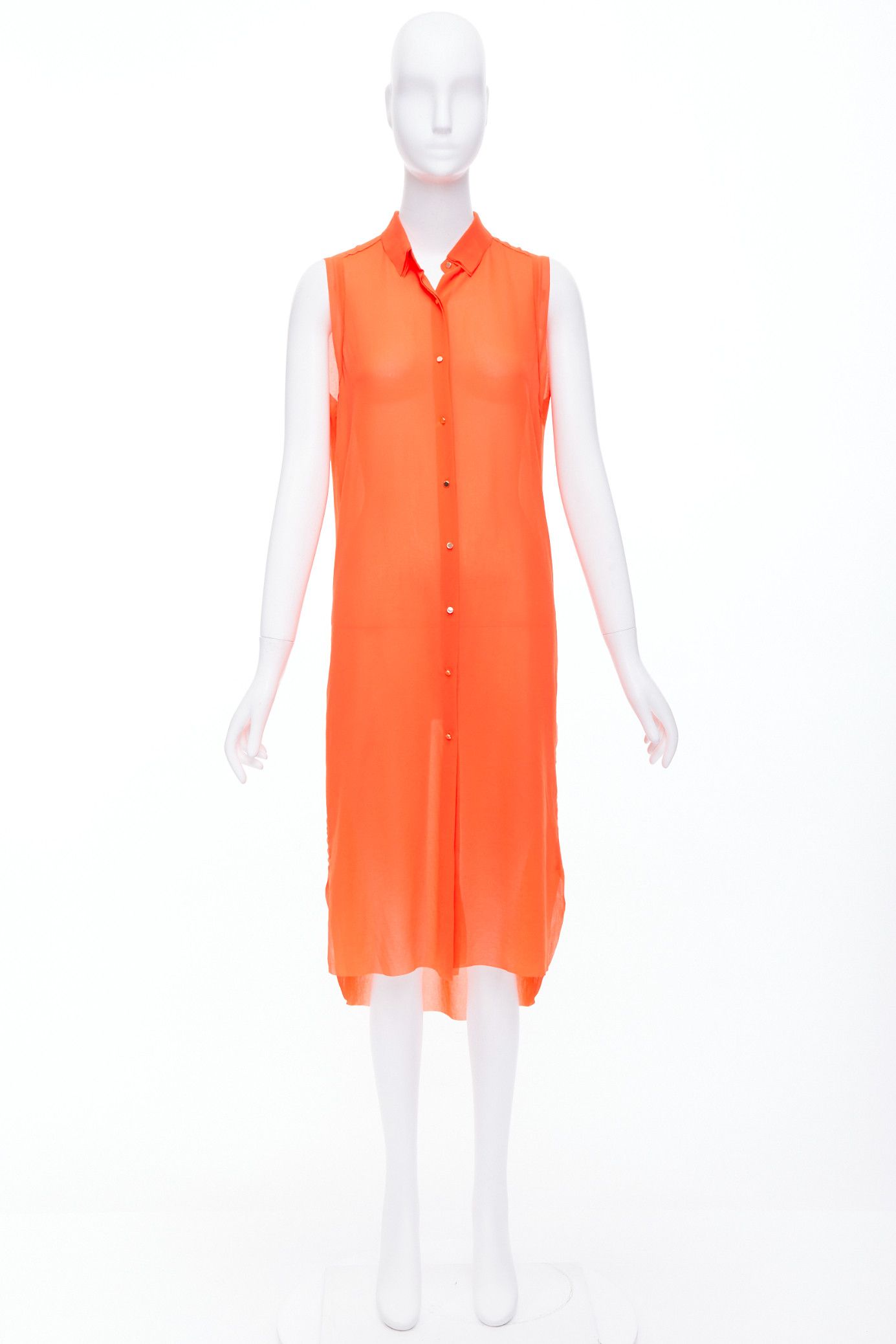 Other MO & CO orange tiered collar gold button down midi dress M Size M / US 6-8 / IT 42-44 - 9 Thumbnail