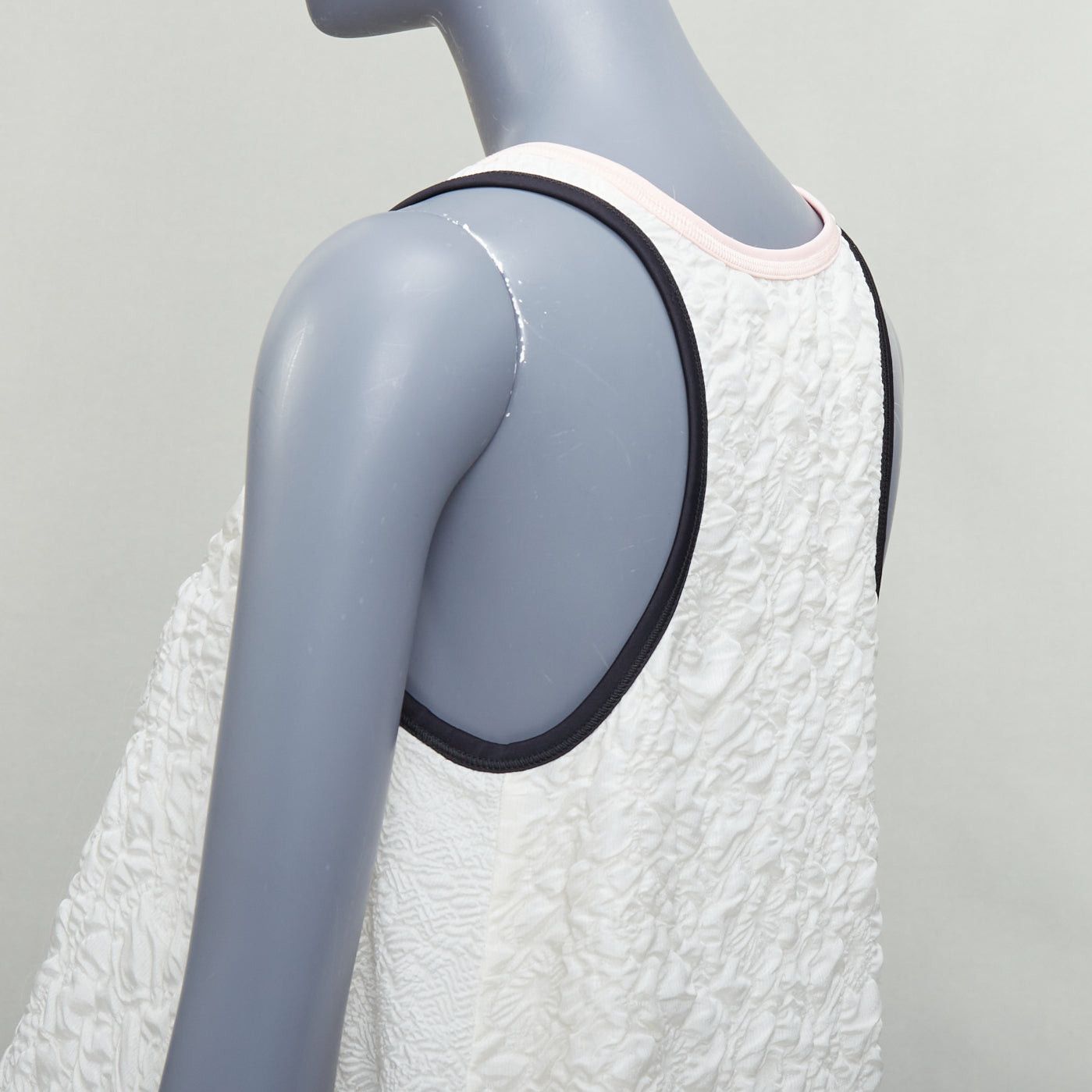 Fendi FENDI white pink black silk blend cloque babydoll tent dress IT38 XS Size XS / US 0-2 / IT 36-38 - 7 Thumbnail