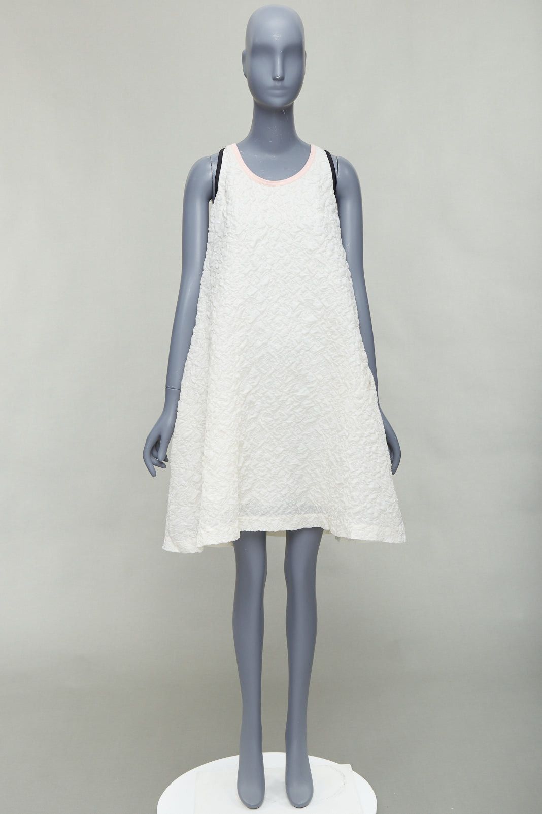 Fendi FENDI white pink black silk blend cloque babydoll tent dress IT38 XS Size XS / US 0-2 / IT 36-38 - 9 Thumbnail