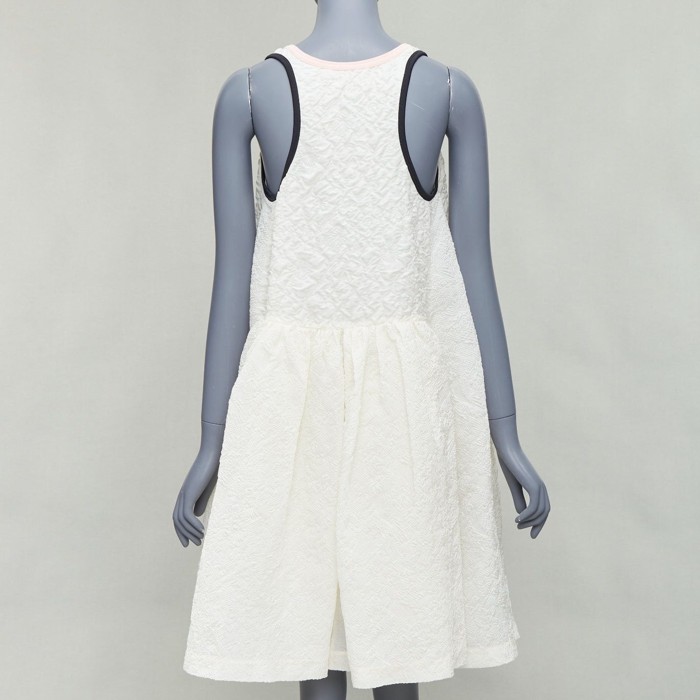 Fendi FENDI white pink black silk blend cloque babydoll tent dress IT38 XS Size XS / US 0-2 / IT 36-38 - 5 Thumbnail