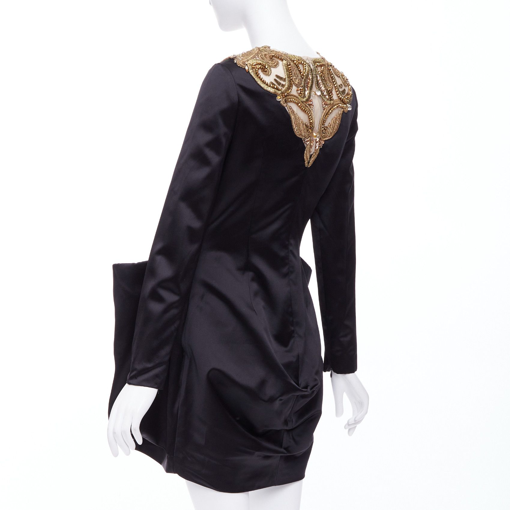 Alexander McQueen ALEXANDER MCQUEEN AW2010 Angels Demons black gold bead structural dress IT40 S Size S / US 4 / IT 40 - 6 Thumbnail