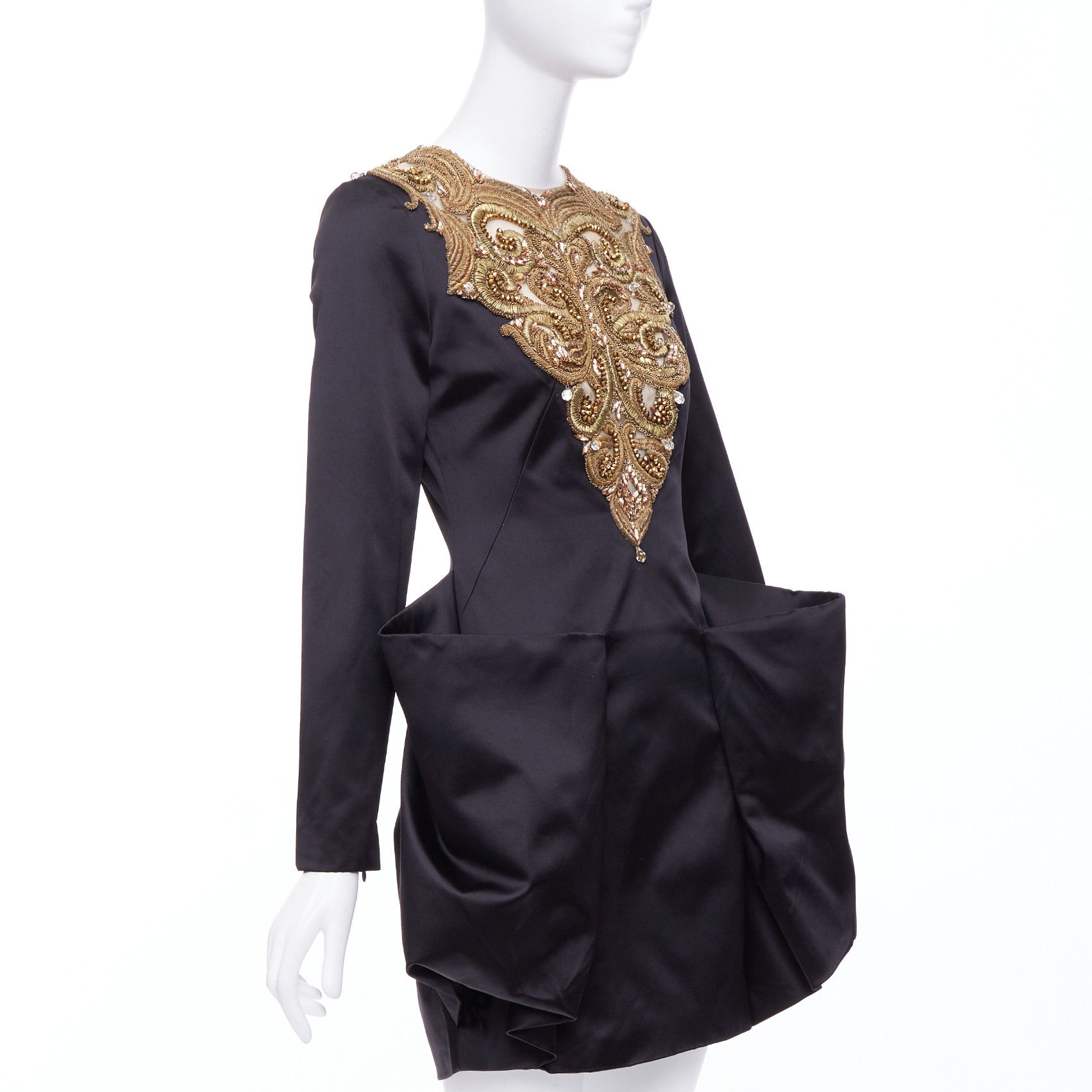 Alexander McQueen ALEXANDER MCQUEEN AW2010 Angels Demons black gold bead structural dress IT40 S Size S / US 4 / IT 40 - 3 Thumbnail