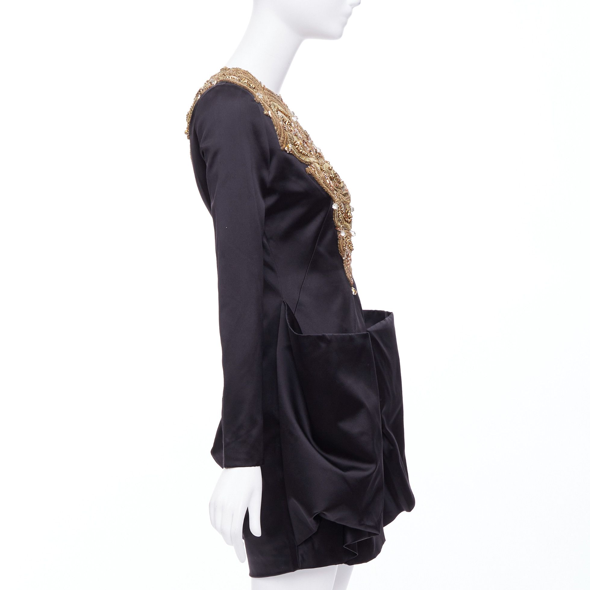 Alexander McQueen ALEXANDER MCQUEEN AW2010 Angels Demons black gold bead structural dress IT40 S Size S / US 4 / IT 40 - 4 Thumbnail