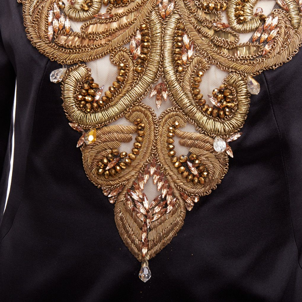 Alexander McQueen ALEXANDER MCQUEEN AW2010 Angels Demons black gold bead structural dress IT40 S Size S / US 4 / IT 40 - 8 Thumbnail