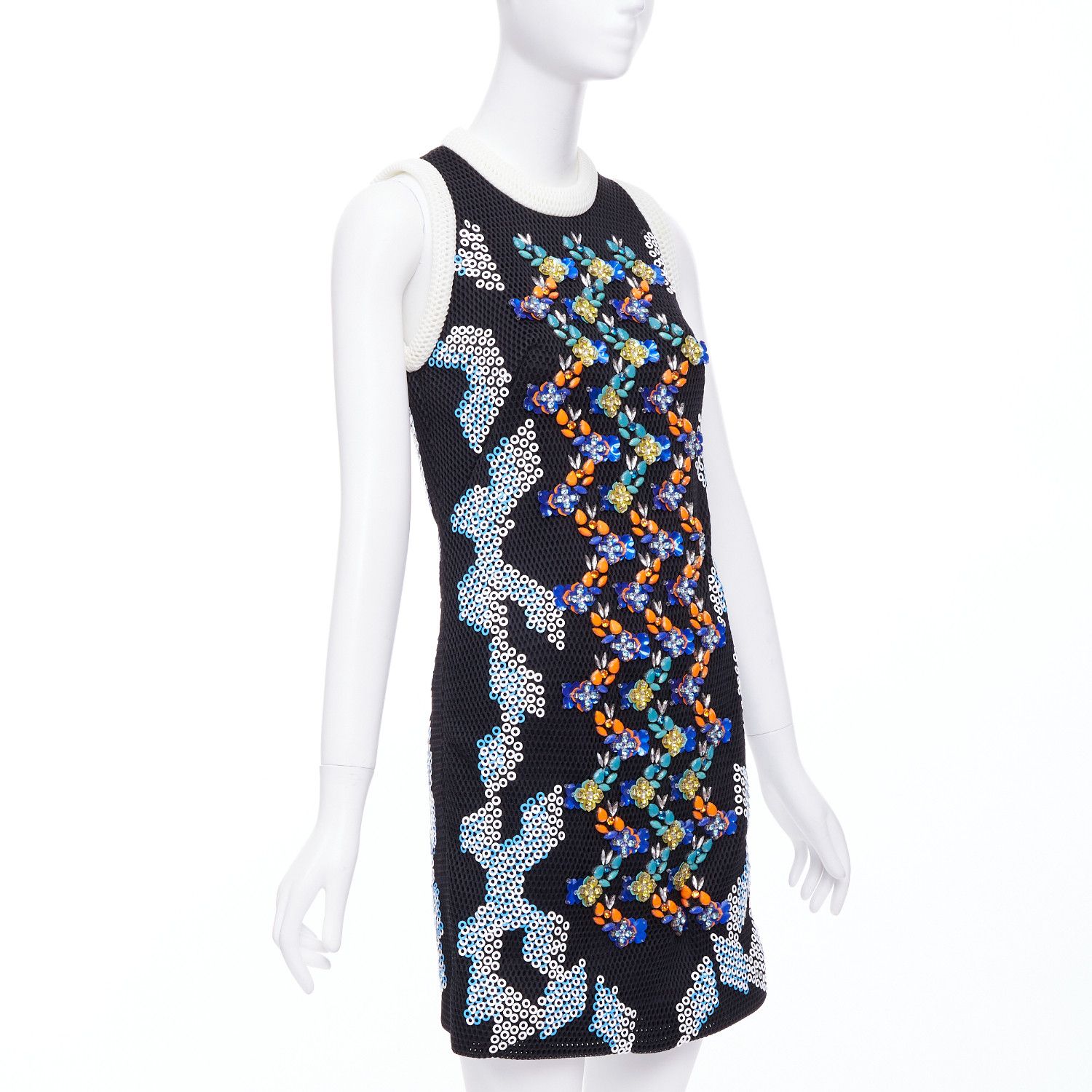 Peter Pilotto PETER PILOTTO 2013 Runway bead embellished mesh mini dress UK8 S Size S / US 4 / IT 40 - 3 Thumbnail