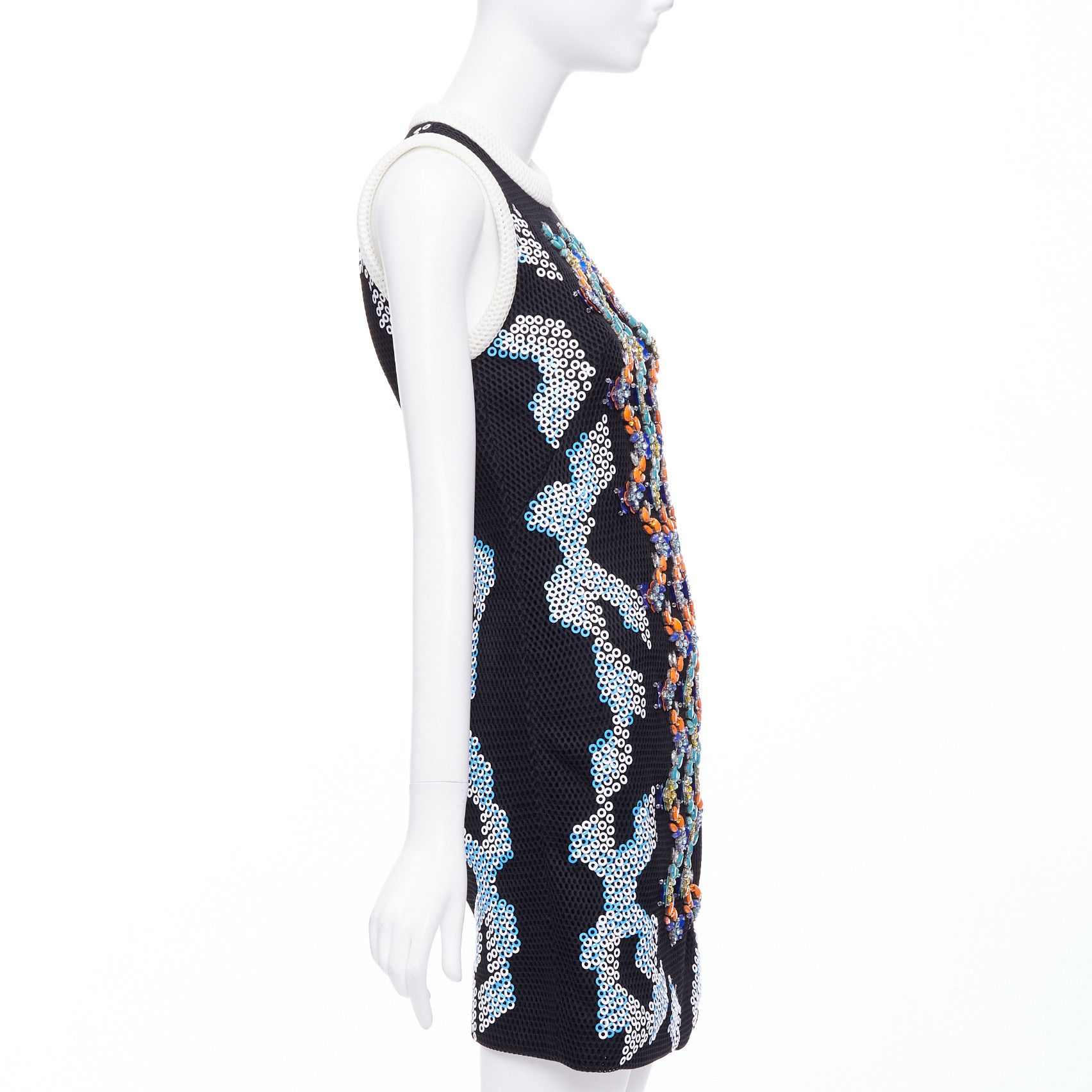 Peter Pilotto PETER PILOTTO 2013 Runway bead embellished mesh mini dress UK8 S Size S / US 4 / IT 40 - 4 Thumbnail