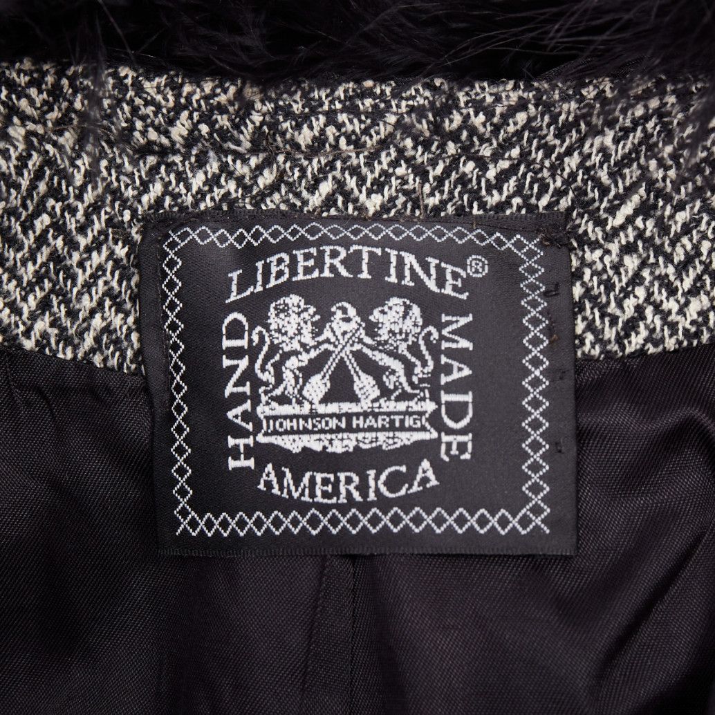 Libertine LIBERTINE handmade black white feather collar herringbone tweed jacket Size M / US 6-8 / IT 42-44 - 8 Thumbnail
