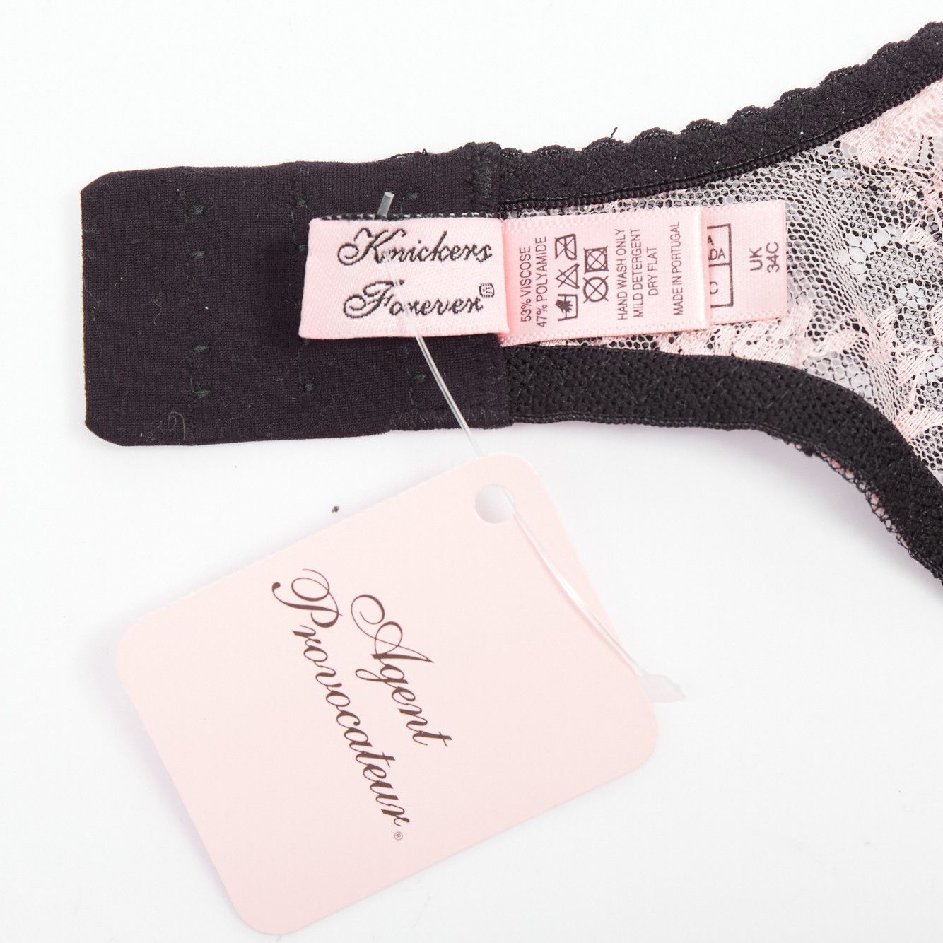 Agent Provocateur AGENT PROVOCATEUR Knickers Forever black lace pink trim bra FR90C Size ONE SIZE - 8 Thumbnail