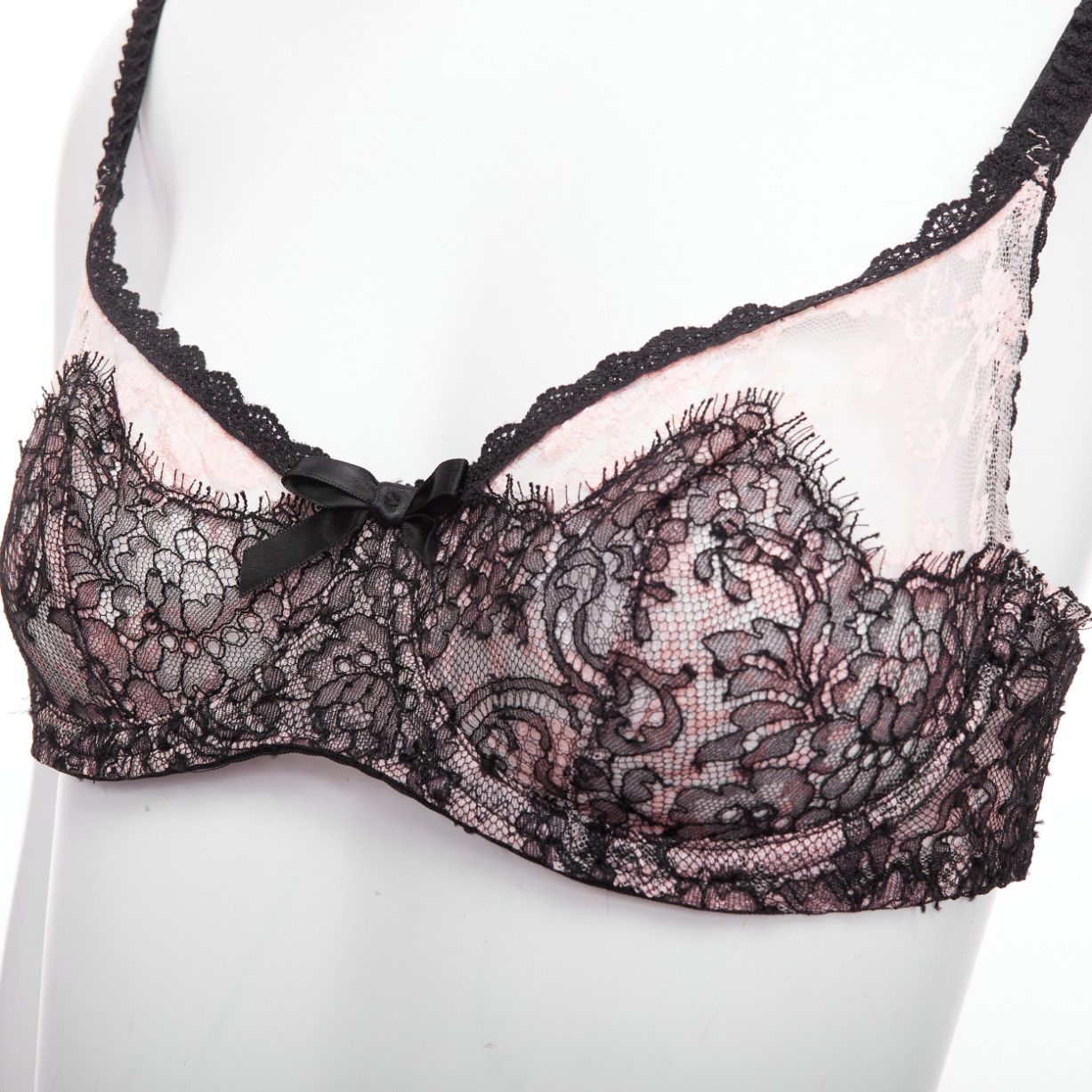 Agent Provocateur AGENT PROVOCATEUR Knickers Forever black lace pink trim bra FR90C Size ONE SIZE - 2 Thumbnail