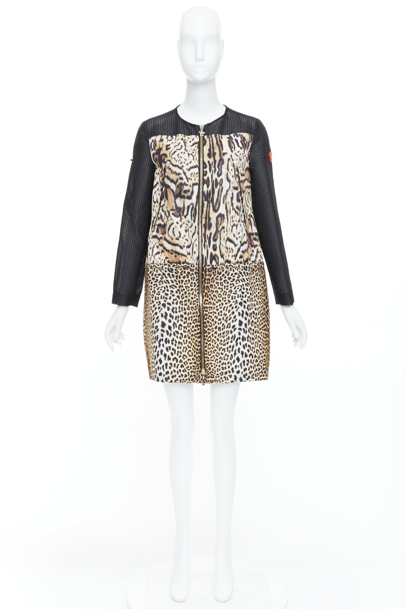 Moncler MONCLER Gamme Rouge Runway brown black leopard print mesh long coat Sz0 Size S / US 4 / IT 40 - 10 Thumbnail