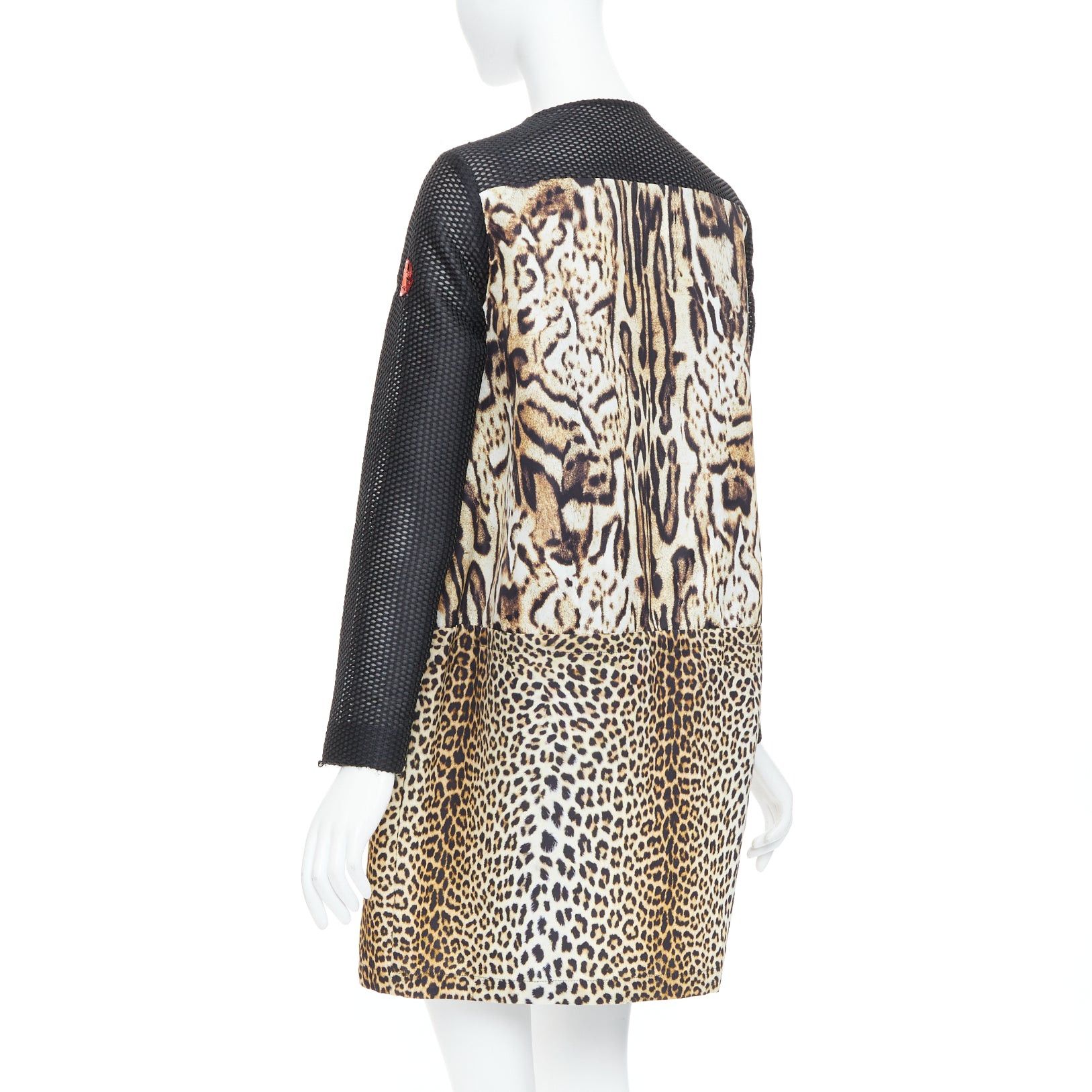 Moncler MONCLER Gamme Rouge Runway brown black leopard print mesh long coat Sz0 Size S / US 4 / IT 40 - 7 Thumbnail