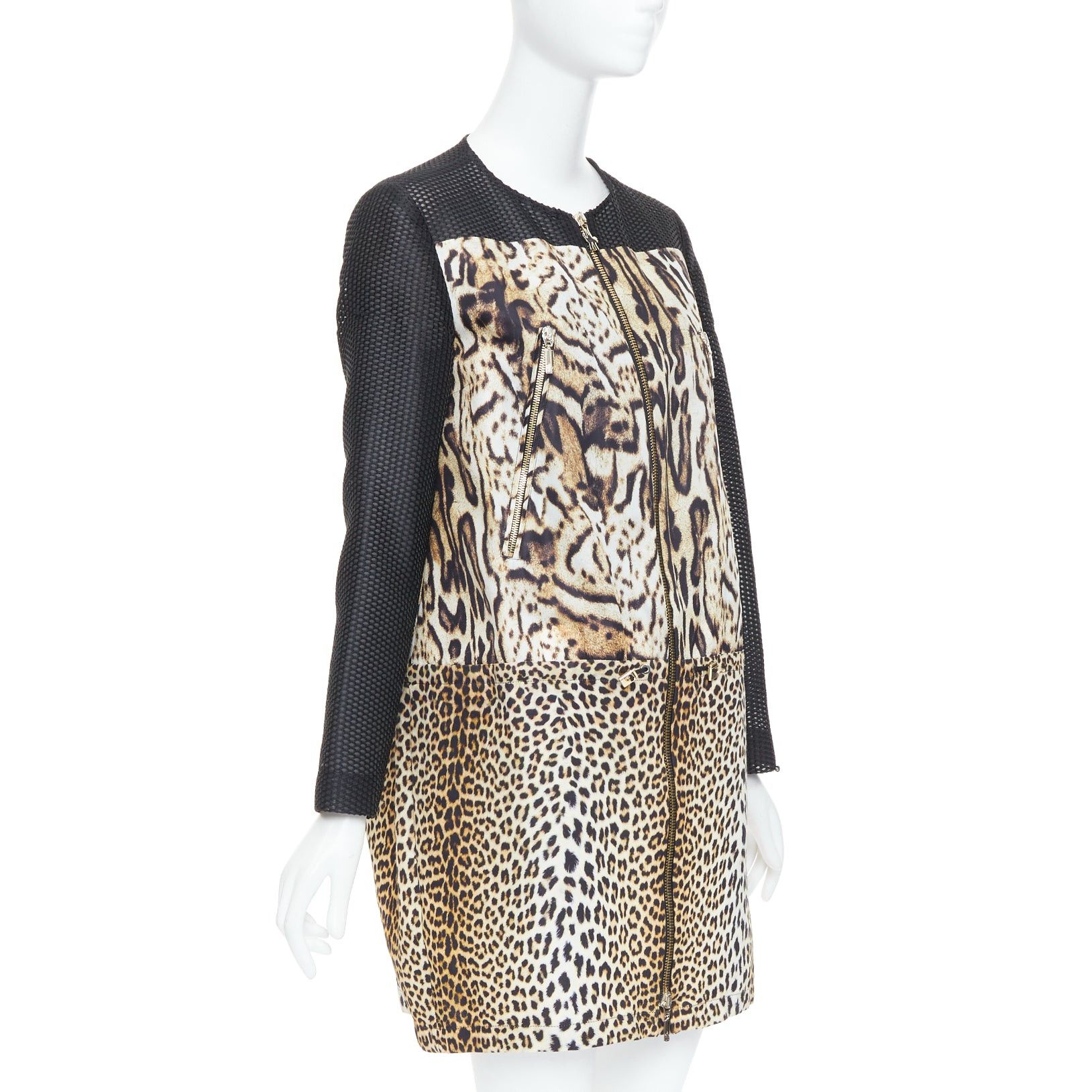Moncler MONCLER Gamme Rouge Runway brown black leopard print mesh long coat Sz0 Size S / US 4 / IT 40 - 4 Thumbnail