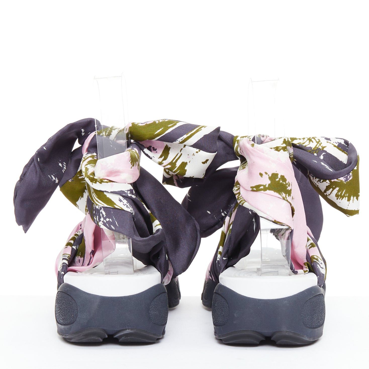 Dior CHRISTIAN DIOR Raf Simons 2015 Brooklyn pink green scarf gladiator sandals EU38 Size US 8 / IT 38 - 5 Thumbnail
