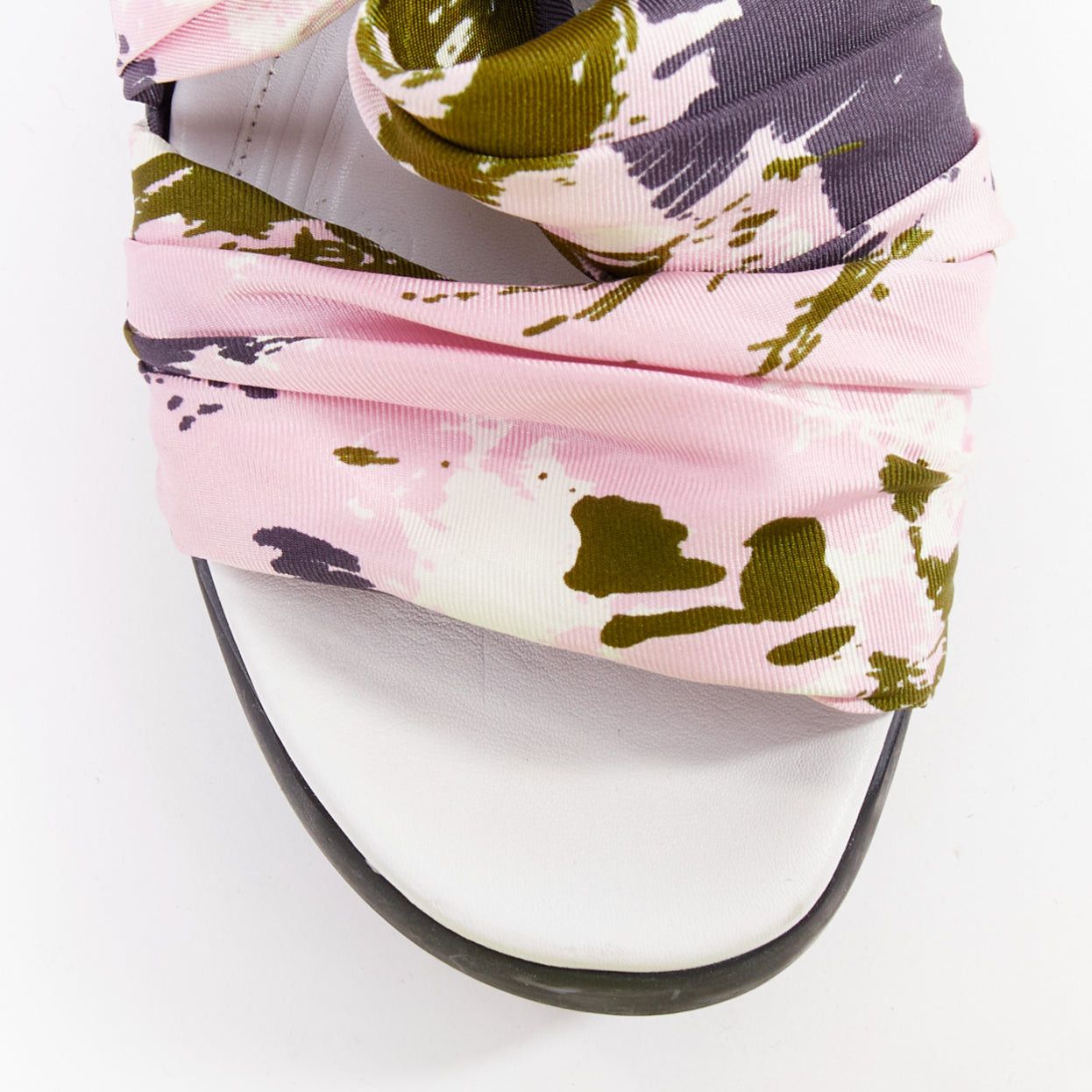 Dior CHRISTIAN DIOR Raf Simons 2015 Brooklyn pink green scarf gladiator sandals EU38 Size US 8 / IT 38 - 6 Thumbnail