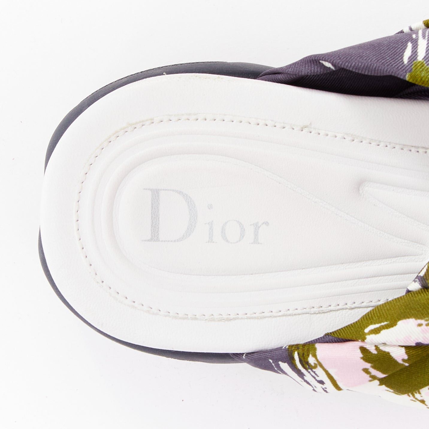 Dior CHRISTIAN DIOR Raf Simons 2015 Brooklyn pink green scarf gladiator sandals EU38 Size US 8 / IT 38 - 9 Thumbnail