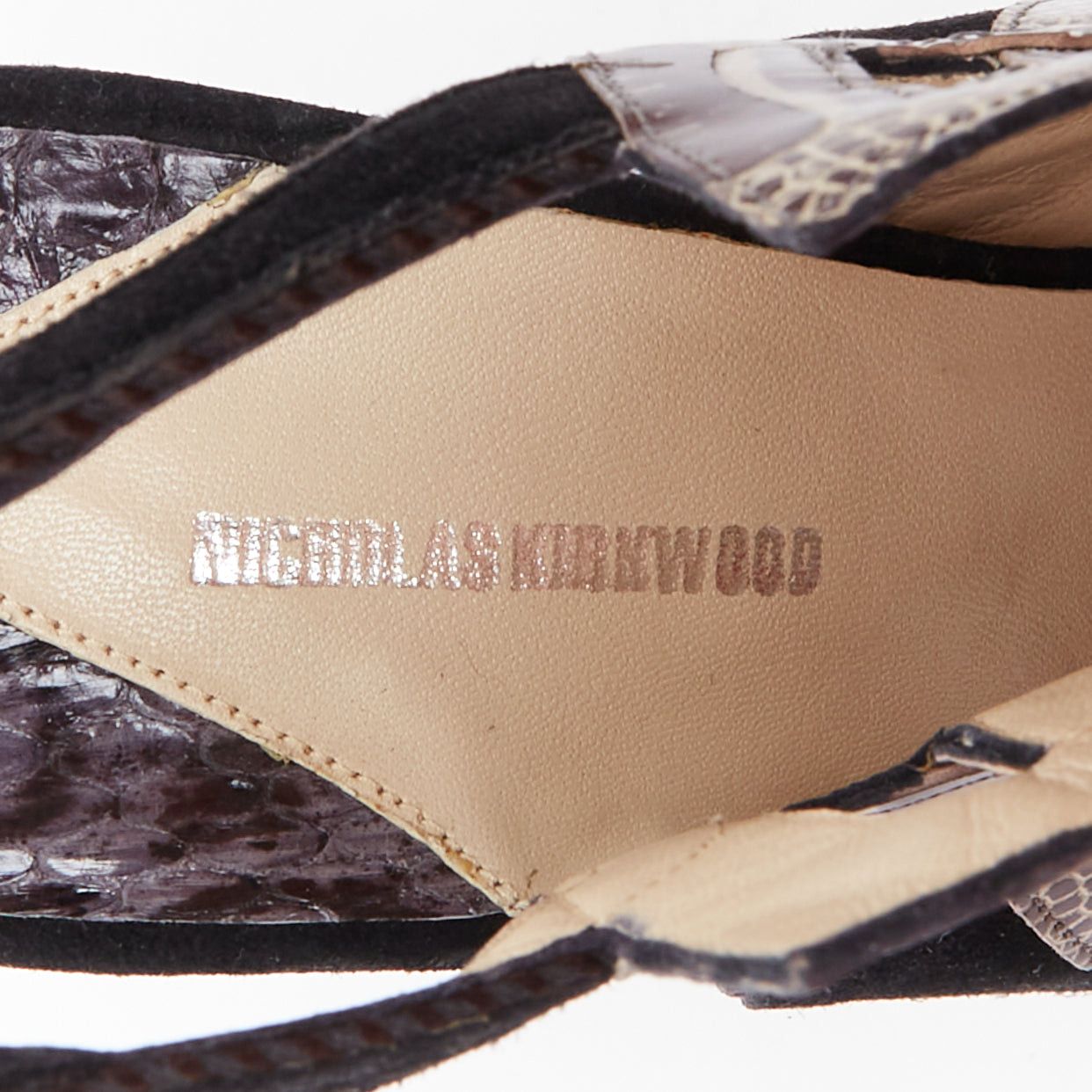 Nicholas Kirkwood NICHOLAS KIRKWOOD brown black scaled leather platform sandals EU37.5 Size US 7.5 / IT 37.5 - 9 Thumbnail