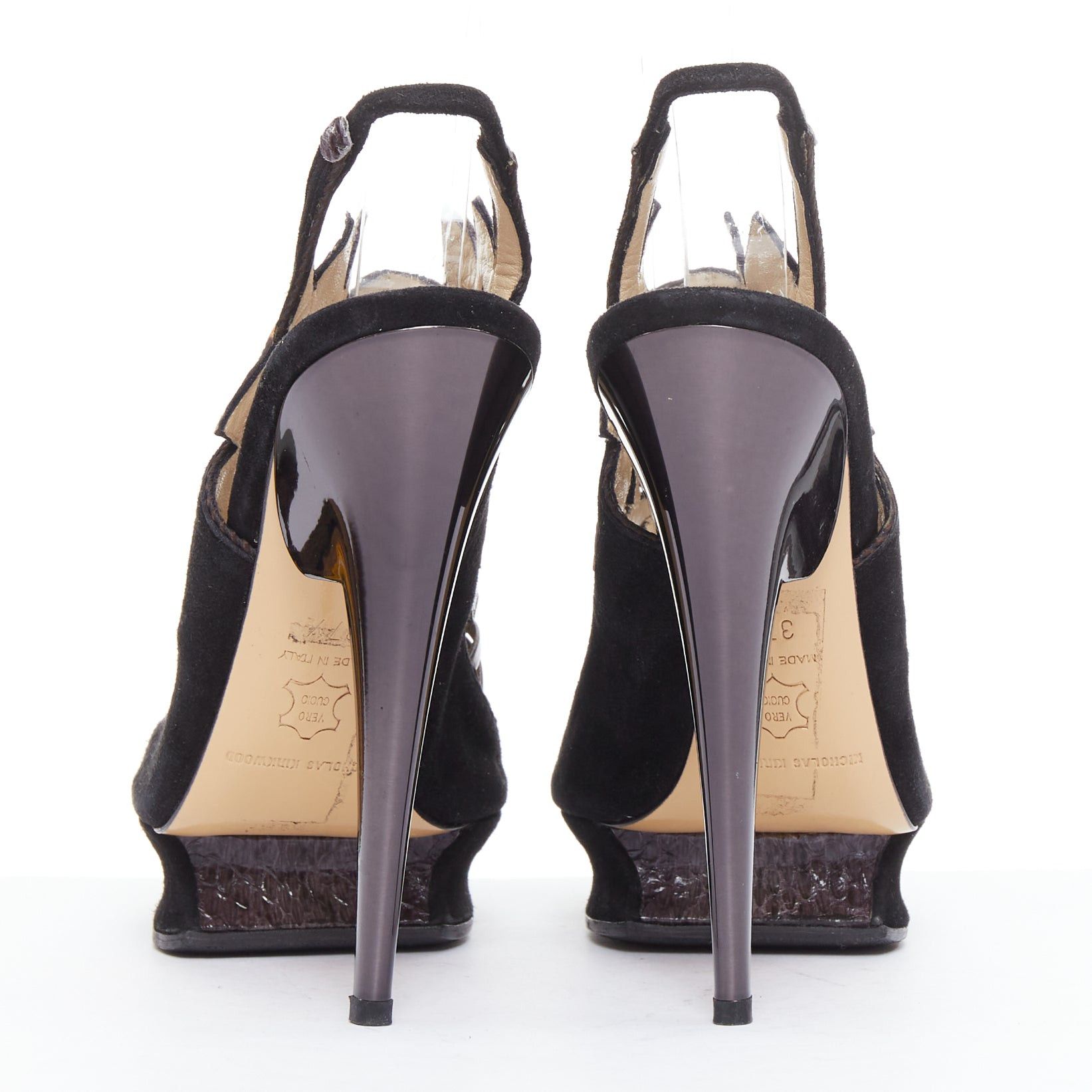 Nicholas Kirkwood NICHOLAS KIRKWOOD brown black scaled leather platform sandals EU37.5 Size US 7.5 / IT 37.5 - 5 Thumbnail