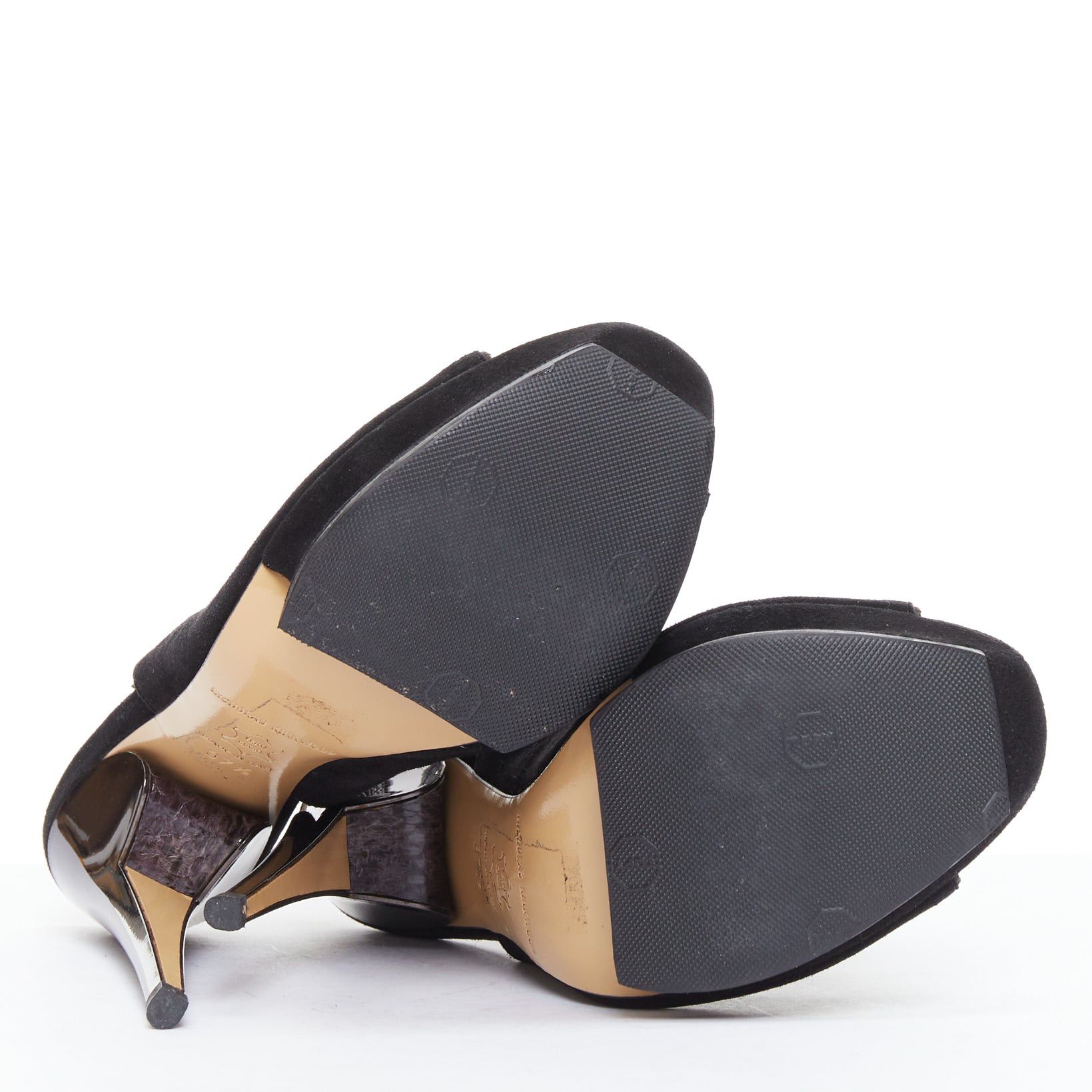 Nicholas Kirkwood NICHOLAS KIRKWOOD brown black scaled leather platform sandals EU37.5 Size US 7.5 / IT 37.5 - 11 Thumbnail