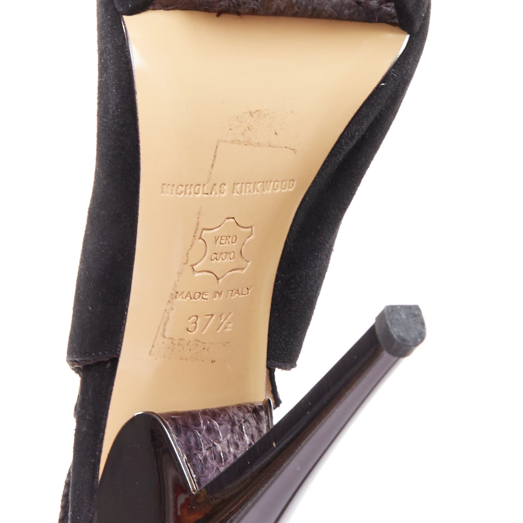 Nicholas Kirkwood NICHOLAS KIRKWOOD brown black scaled leather platform sandals EU37.5 Size US 7.5 / IT 37.5 - 10 Thumbnail