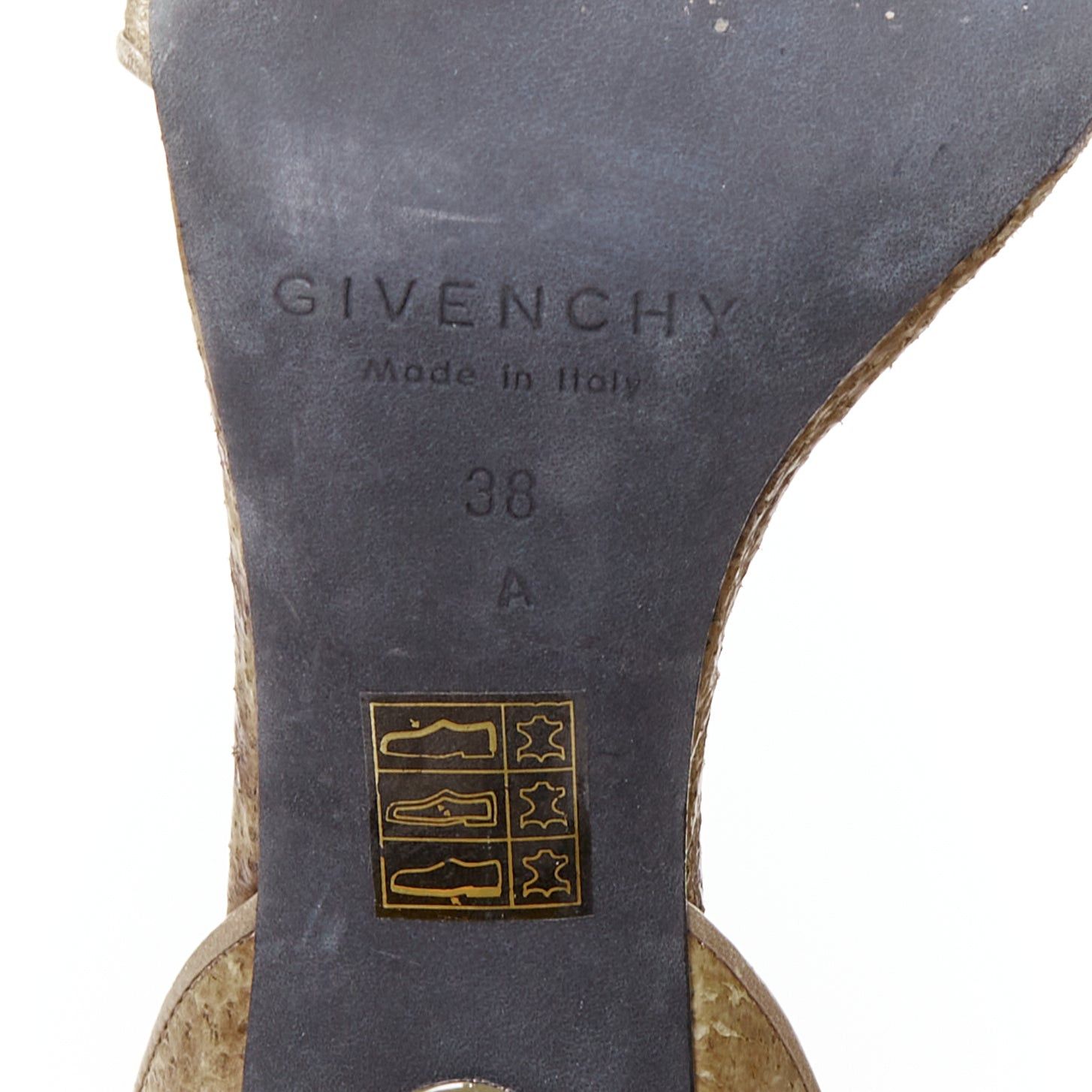 Givenchy GIVENCHY Riccardo Tisci khaki leather silver sharktooth turnlock sandals EU38 Size US 8 / IT 38 - 10 Thumbnail