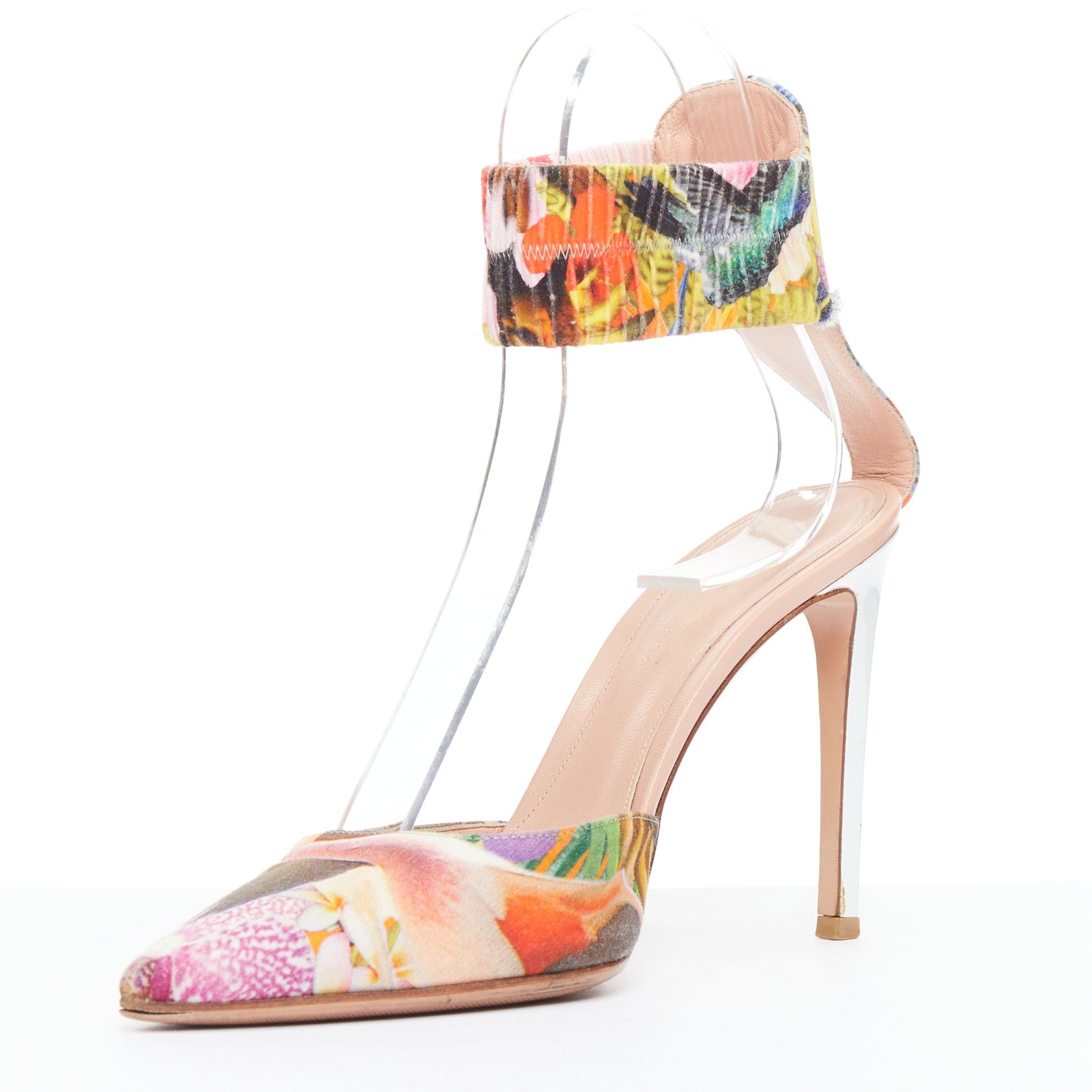 Gianvito Rossi GIANVITO ROSSI ALTUZARRA multicolor floral fabric elastic cuff pumps EU37 Size US 7 / IT 37 - 4 Thumbnail