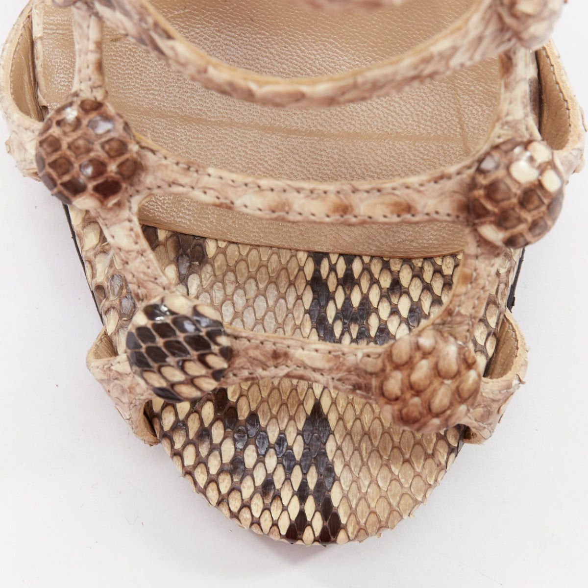 Christian Louboutin CHRISTIAN LOUBOUTIN Neuron 100 scaled leather cage gladiator sandals EU37.5 Size US 7.5 / IT 37.5 - 6 Thumbnail