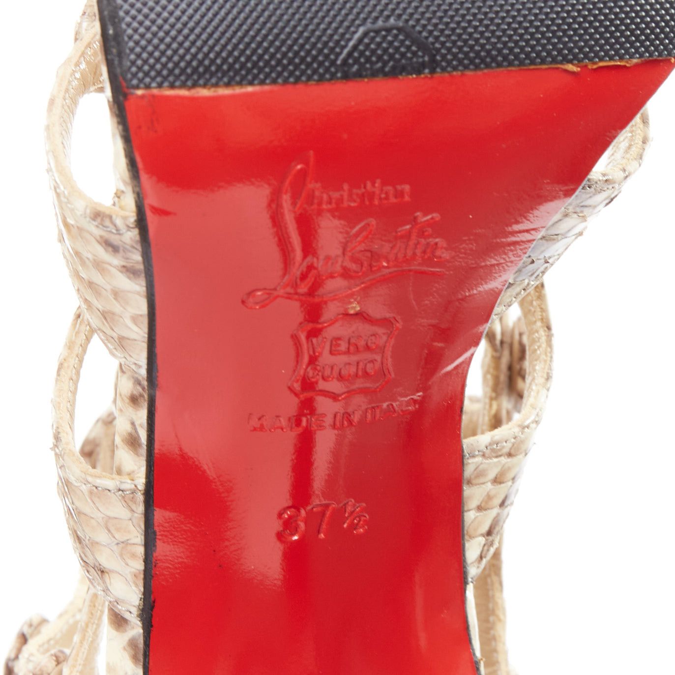 Christian Louboutin CHRISTIAN LOUBOUTIN Neuron 100 scaled leather cage gladiator sandals EU37.5 Size US 7.5 / IT 37.5 - 10 Thumbnail
