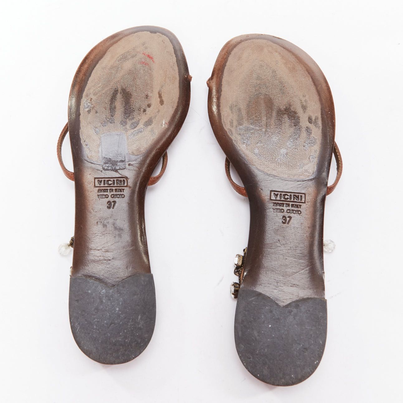 Giuseppe Zanotti GIUSEPPE ZANOTTI silver crystal tstrap charm flat leather sandals EU37 Size US 7 / IT 37 - 11 Thumbnail