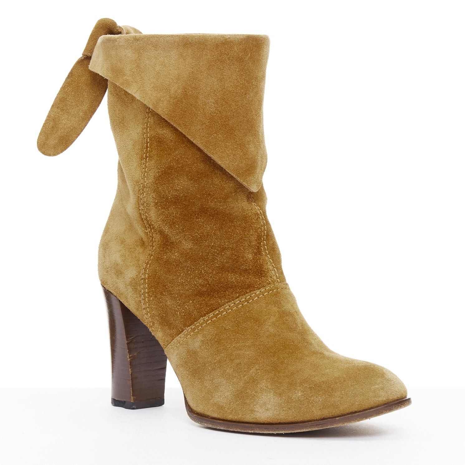 Marc Jacobs MARC JACOBS tan suede bow tie back slouchy western boots EU37.5 Size US 7.5 / IT 37.5 - 2 Thumbnail