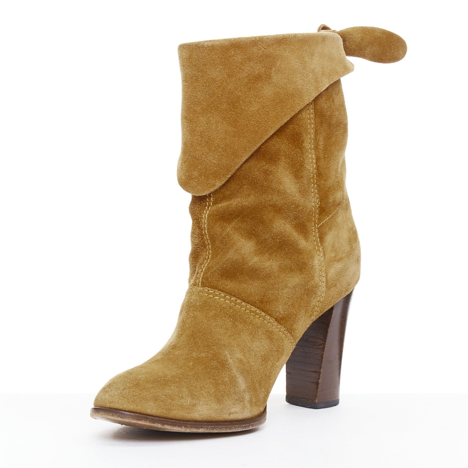 Marc Jacobs MARC JACOBS tan suede bow tie back slouchy western boots EU37.5 Size US 7.5 / IT 37.5 - 4 Thumbnail