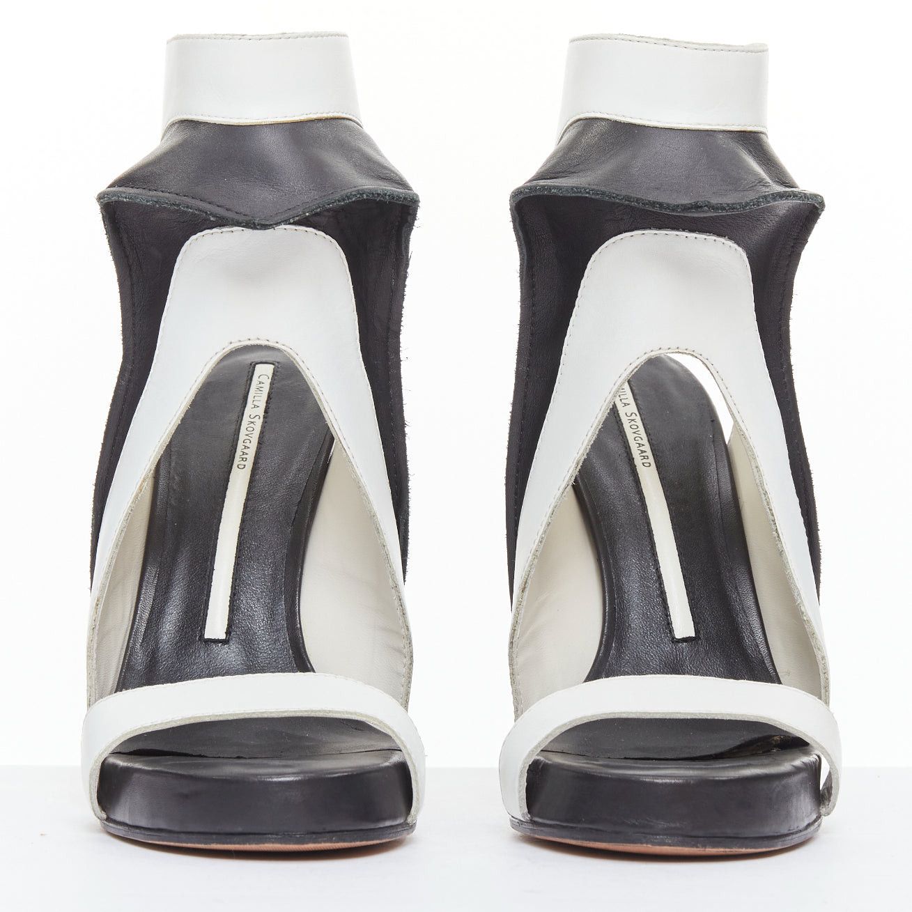 Other CAMILLA SKOVGAARD 2013 black white ridged high top cut out sandals EU37 Size US 7 / IT 37 - 3 Thumbnail