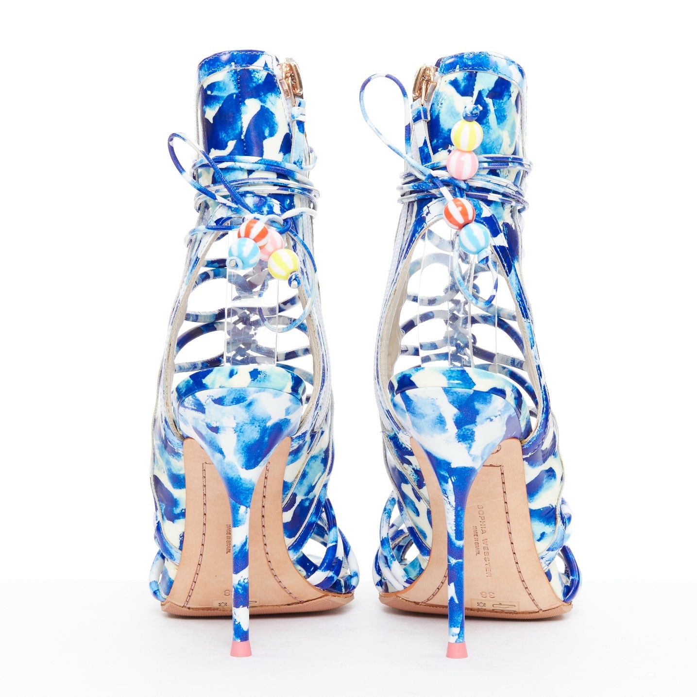 Sophia Webster SOPHIA WEBSTER Lacey Oceana Cage blue printed sctappy heels EU38 Zendaya Size US 8 / IT 38 - 5 Thumbnail