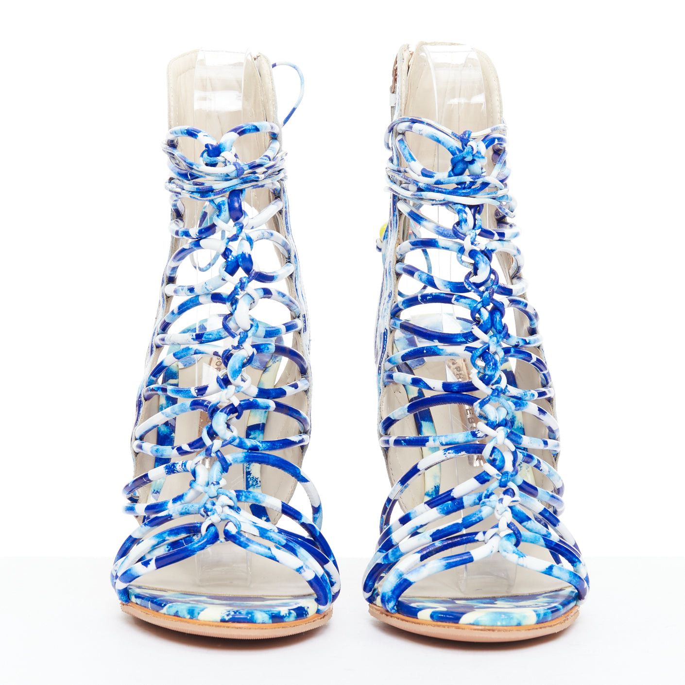 Sophia Webster SOPHIA WEBSTER Lacey Oceana Cage blue printed sctappy heels EU38 Zendaya Size US 8 / IT 38 - 3 Thumbnail